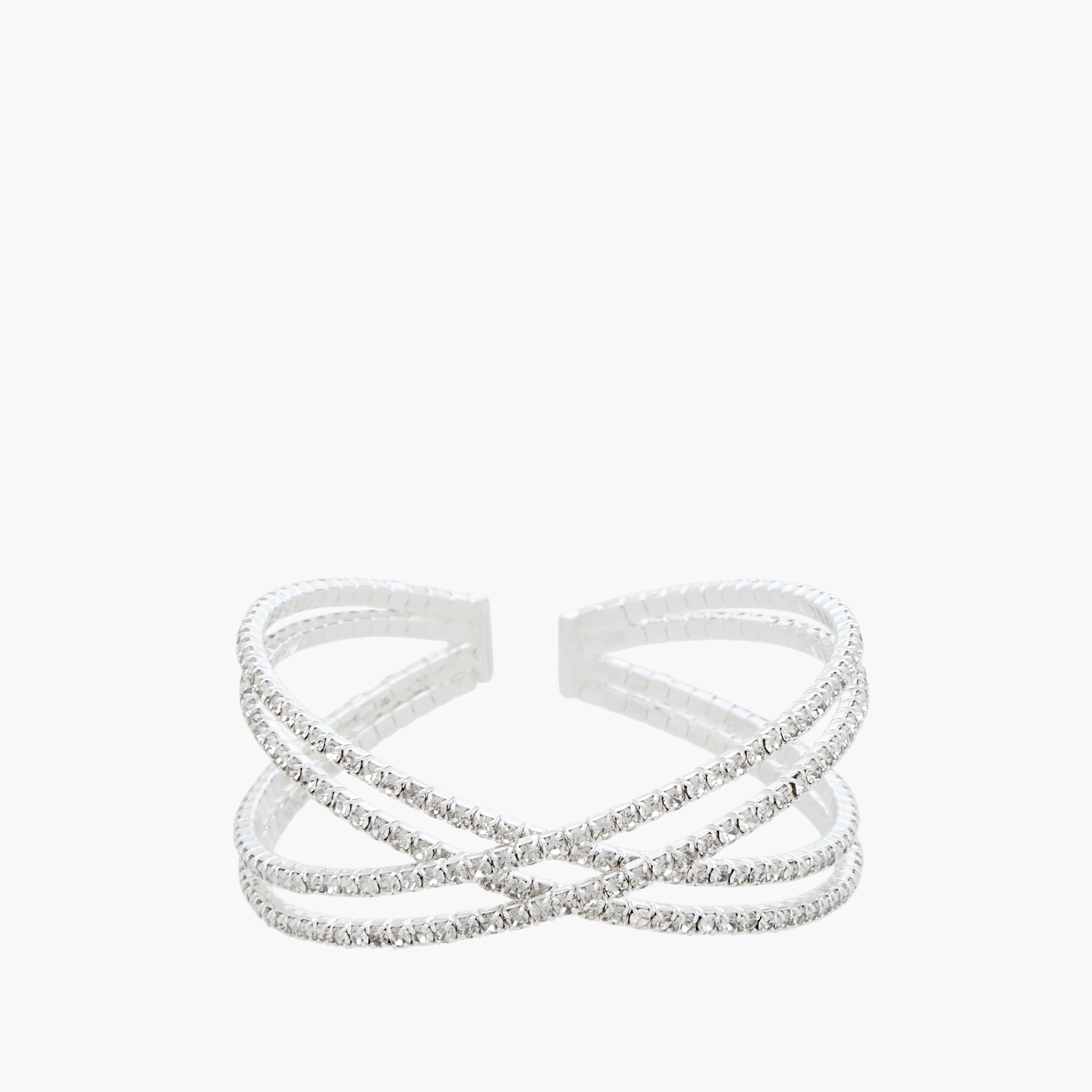Gloo Silver Finish Embellished Cuff Bracelet-women-watchesandjewellery-jewellery-banglesandbracelets-image-1