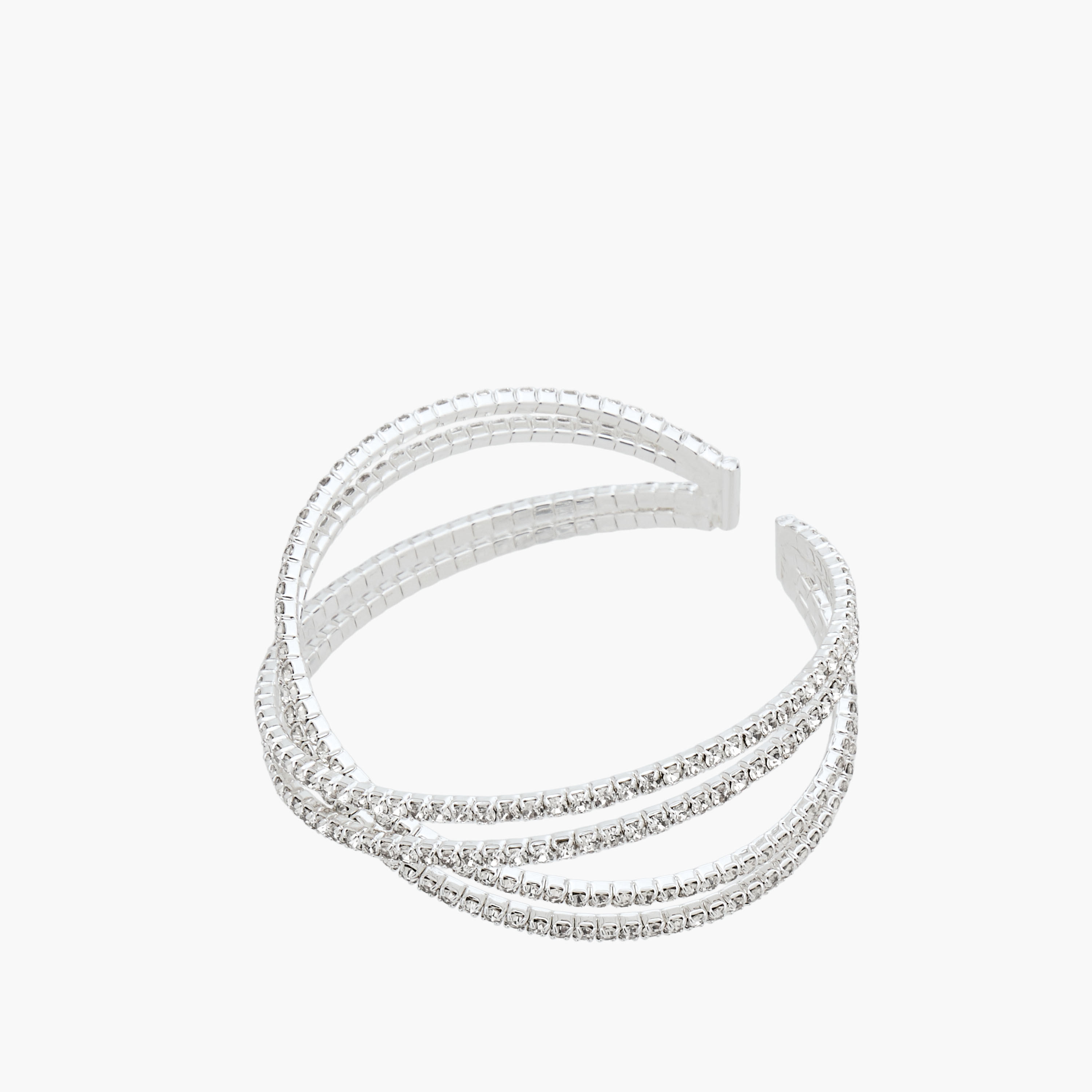 Gloo Silver Finish Embellished Cuff Bracelet-women-watchesandjewellery-jewellery-banglesandbracelets-image-2