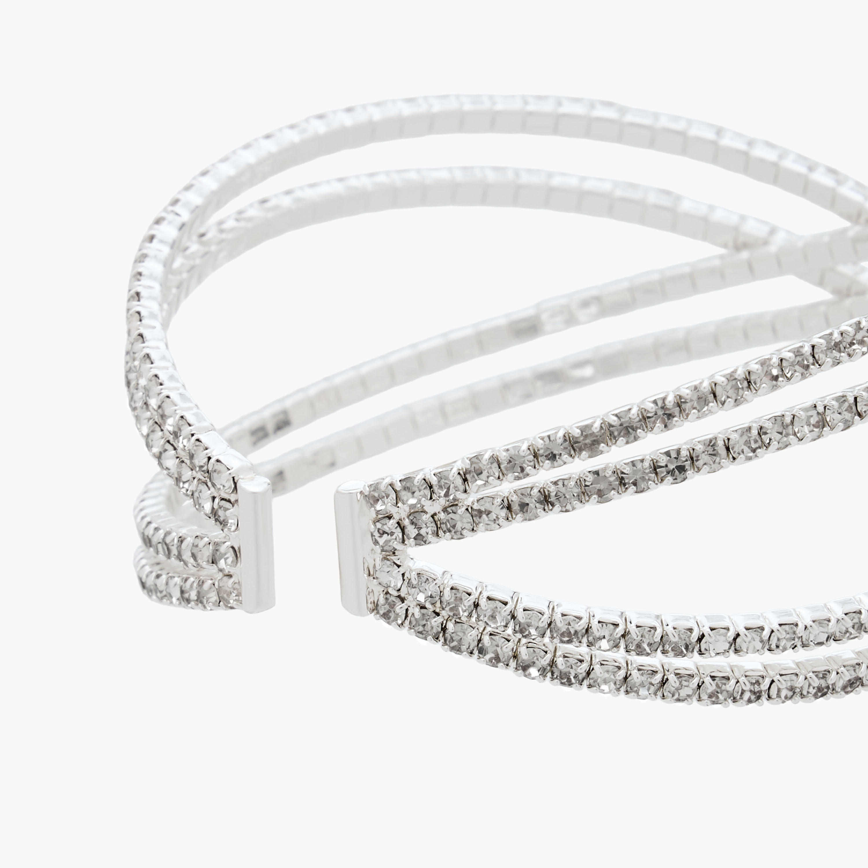 Gloo Silver Finish Embellished Cuff Bracelet-women-watchesandjewellery-jewellery-banglesandbracelets-image-4