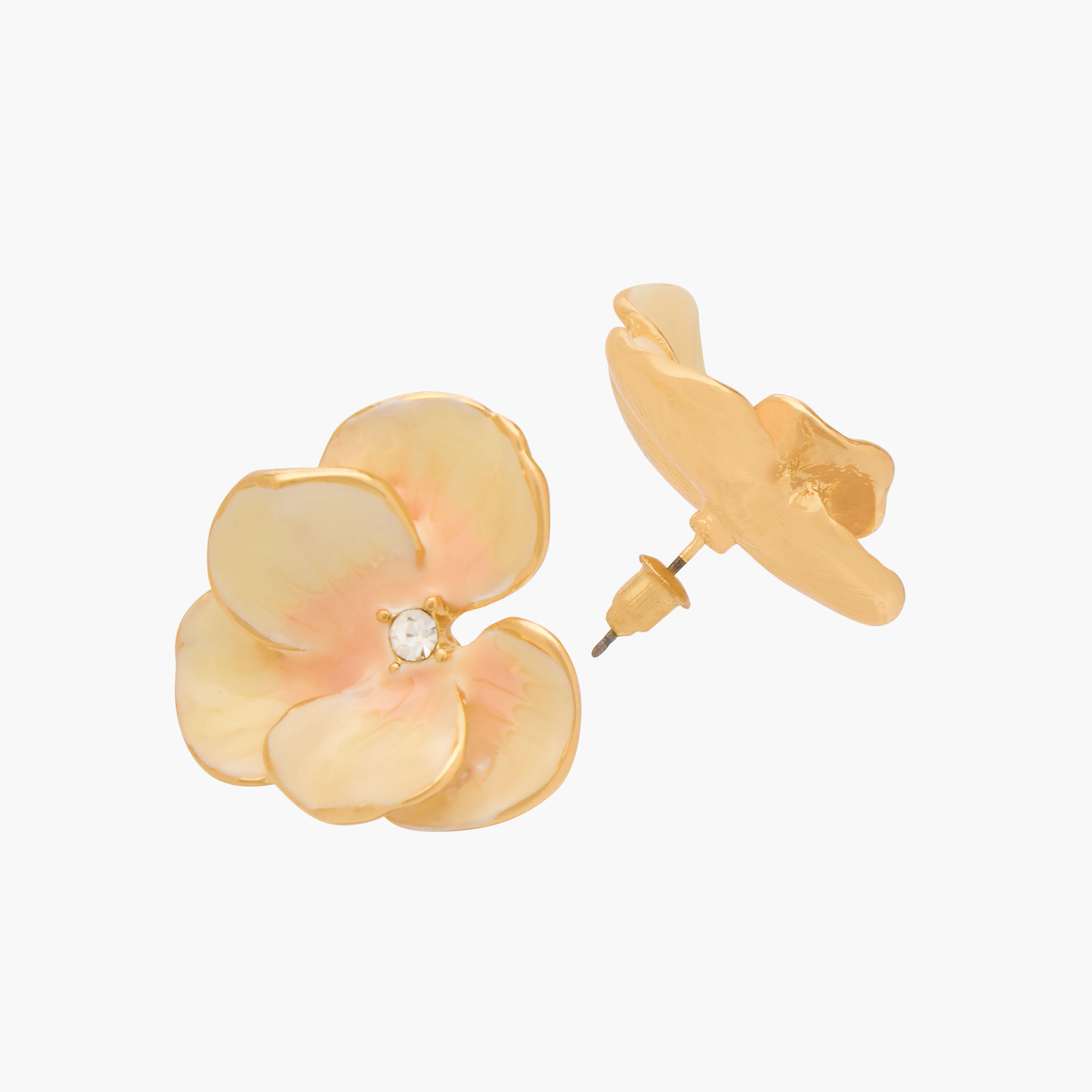 حلقان ميتاليك زهرية بمكبس إغلاق خلفي من جلو-women-watchesandjewellery-jewellery-earrings-image-1