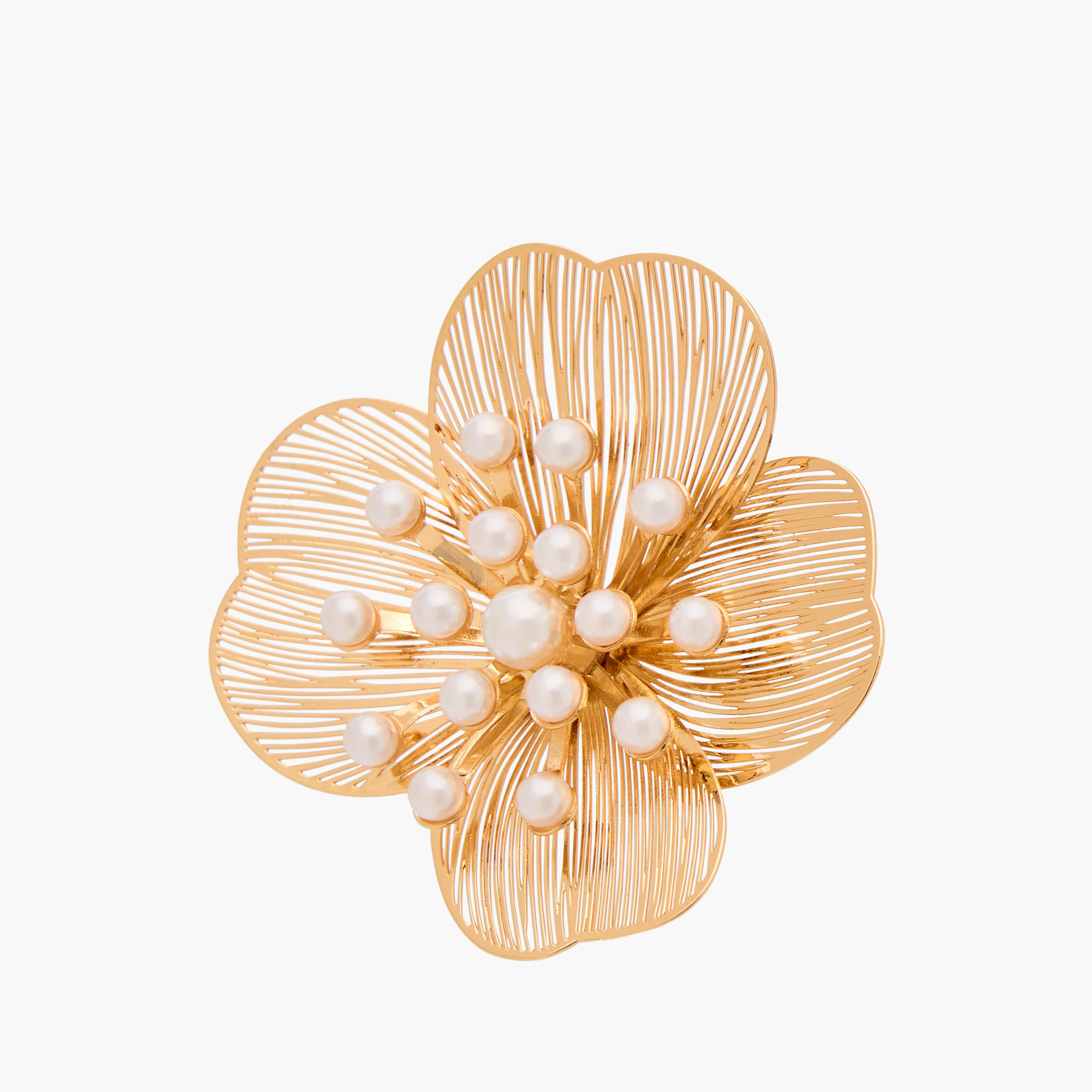 أقراط معدنية مرصعة بتصميم زهور ومكبس إغلاق خلفي من جلوو-women-watchesandjewellery-jewellery-earrings-image-2