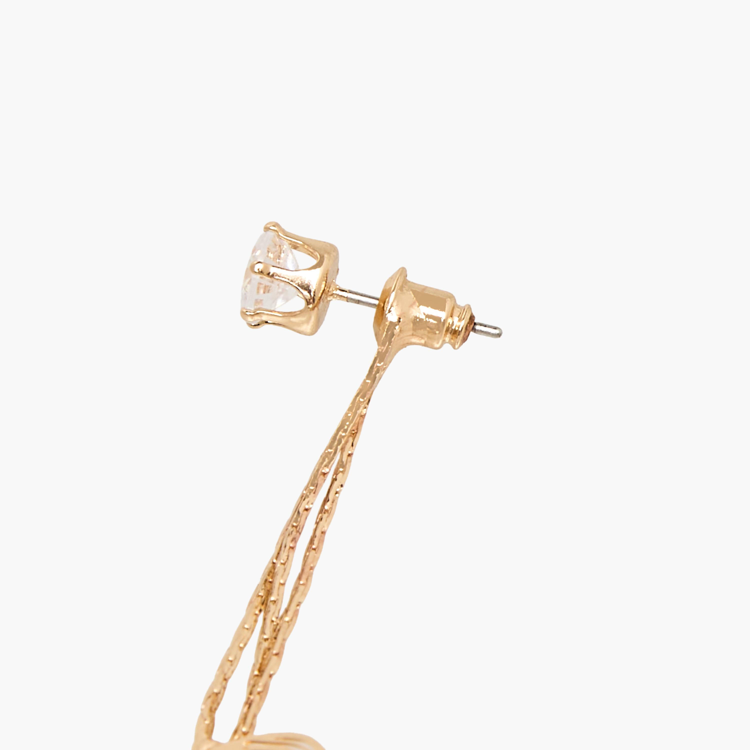 حلق متدلي مزين بأوراق شجر ولون ذهبي ومكبس إغلاق من جلو-women-watchesandjewellery-jewellery-earrings-image-4