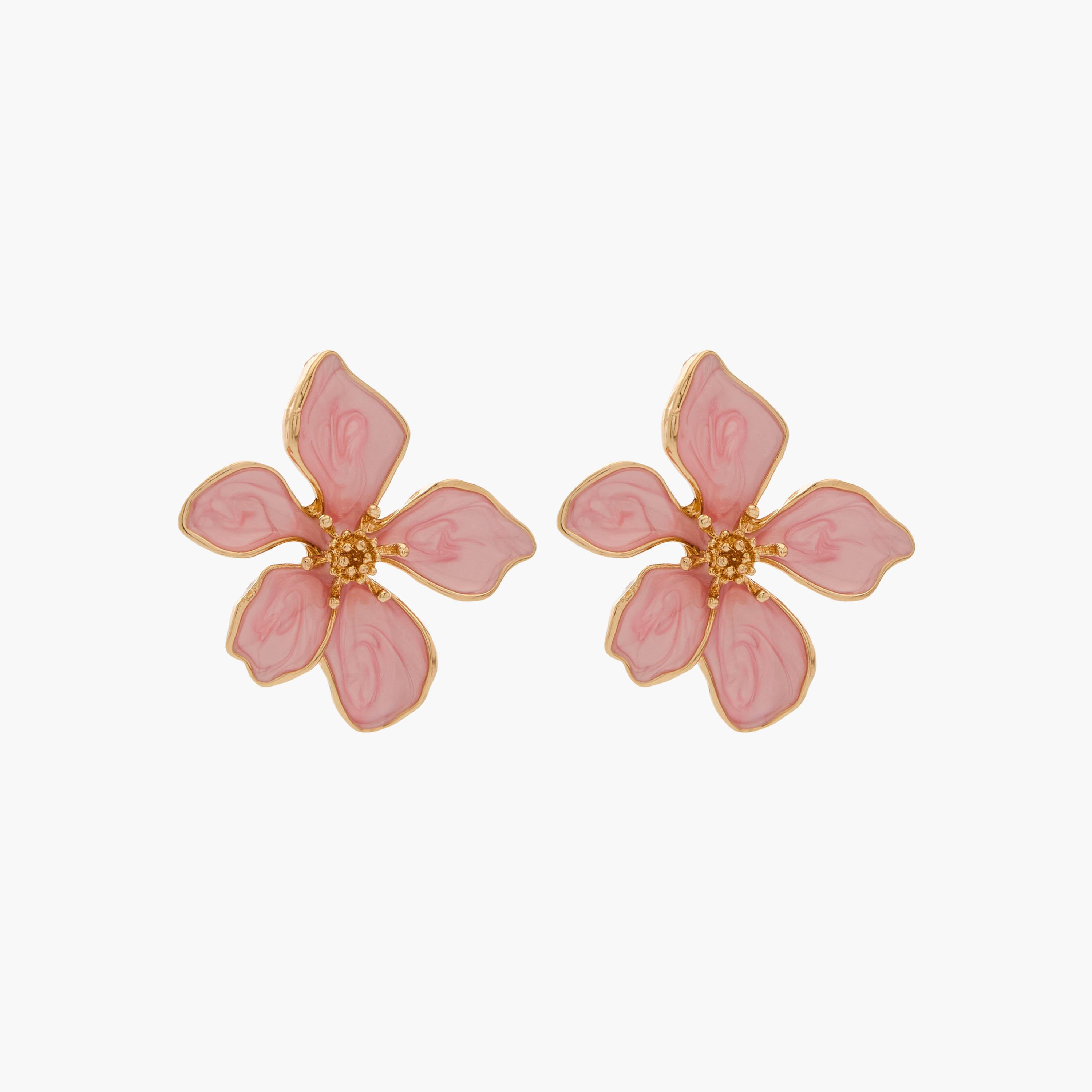 Gloo Metallic Floral Stud Earrings with Pushback Closure-women-watchesandjewellery-jewellery-earrings-image-1
