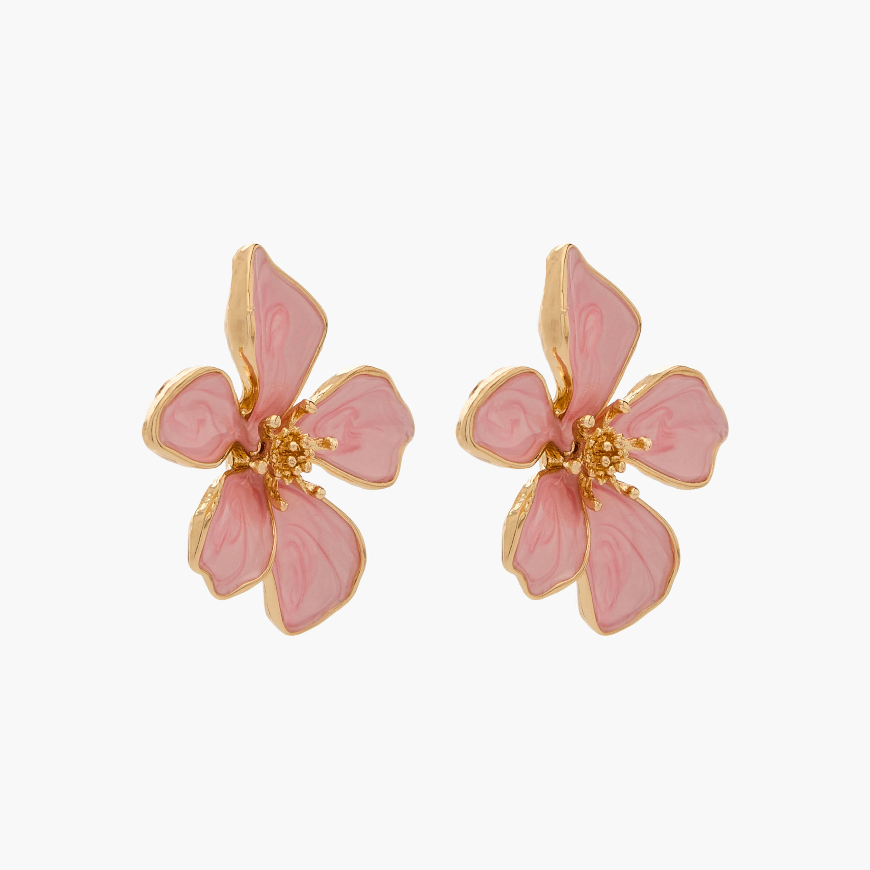 Gloo Metallic Floral Stud Earrings with Pushback Closure-women-watchesandjewellery-jewellery-earrings-image-2