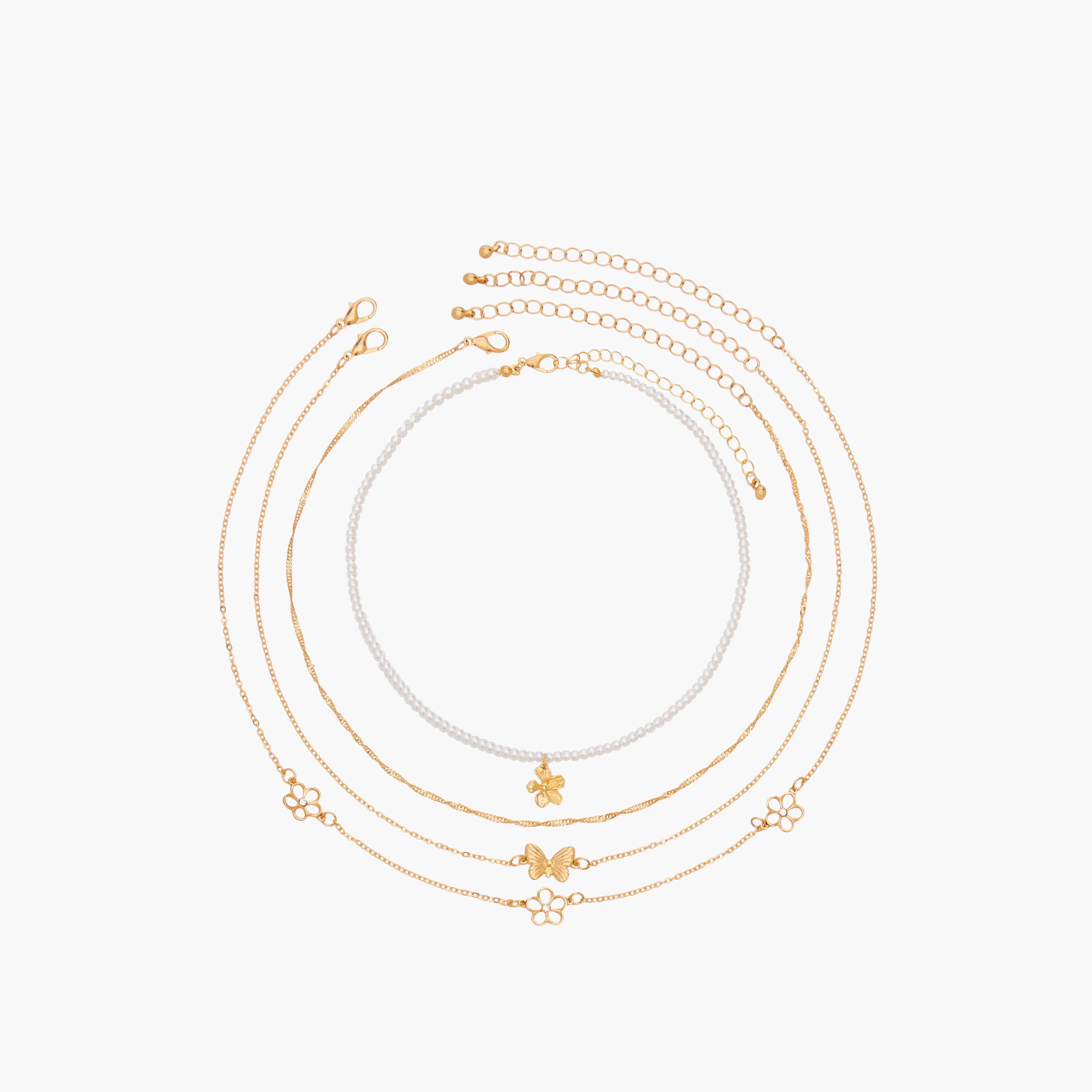 Gloo Pack of 4 Metallic Chain Necklace-women-watchesandjewellery-jewellery-necklacesandpendants-image-1