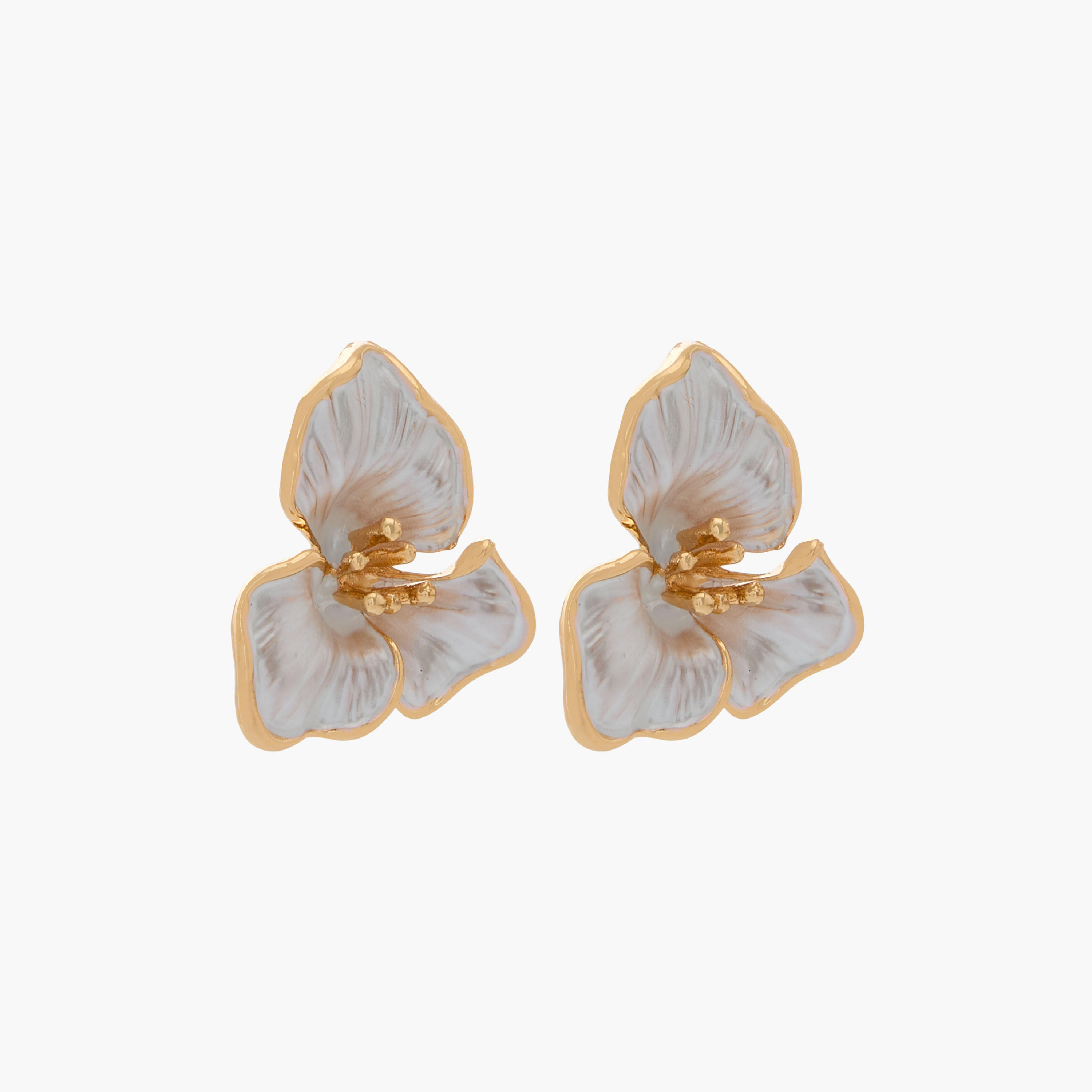 Metallic Floral Stud Earrings with Pushback Closure-women-watchesandjewellery-jewellery-earrings-image-2