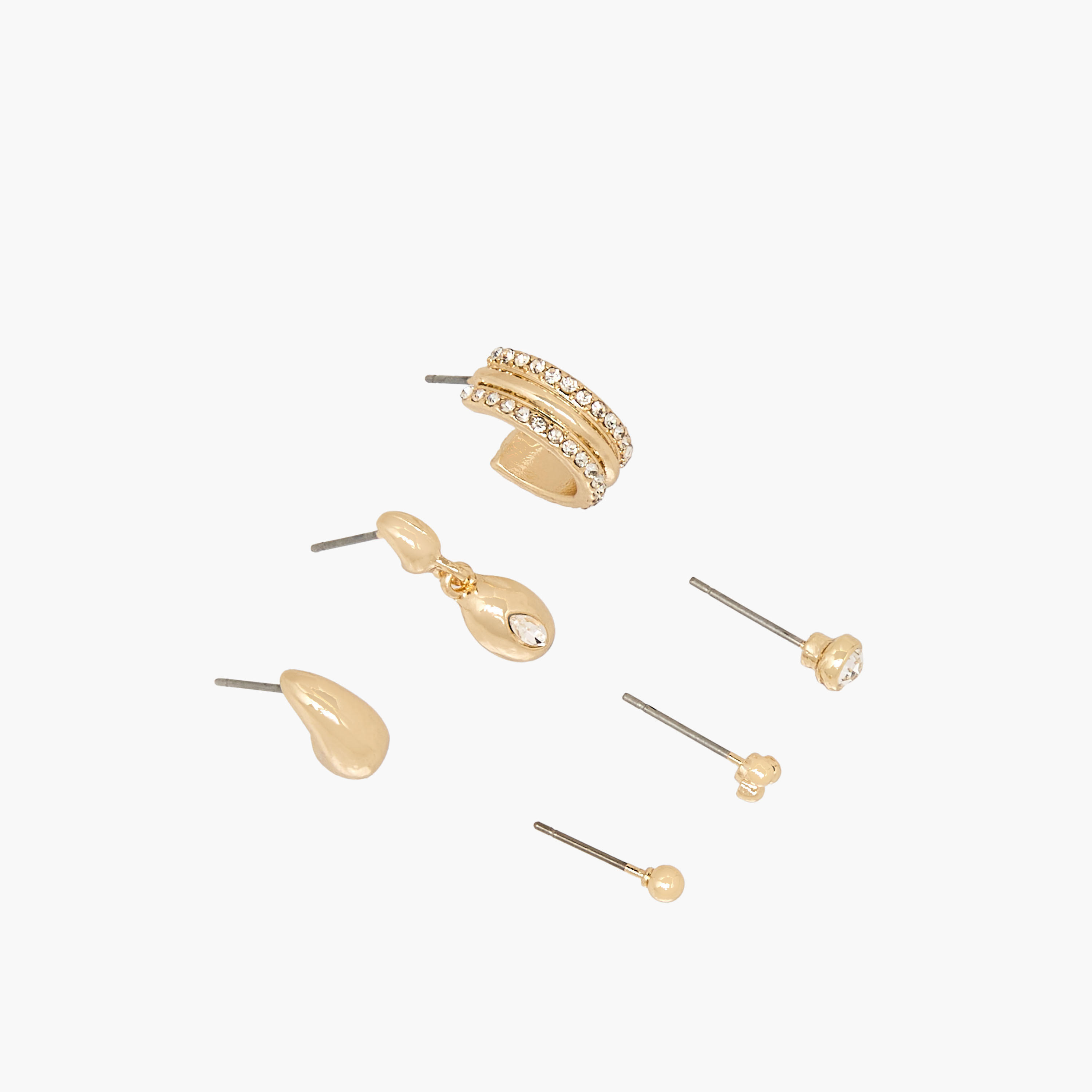 Pack of 6 Gold Tone Assorted Earrings with Pushback Closure-women-watchesandjewellery-jewellery-earrings-image-2