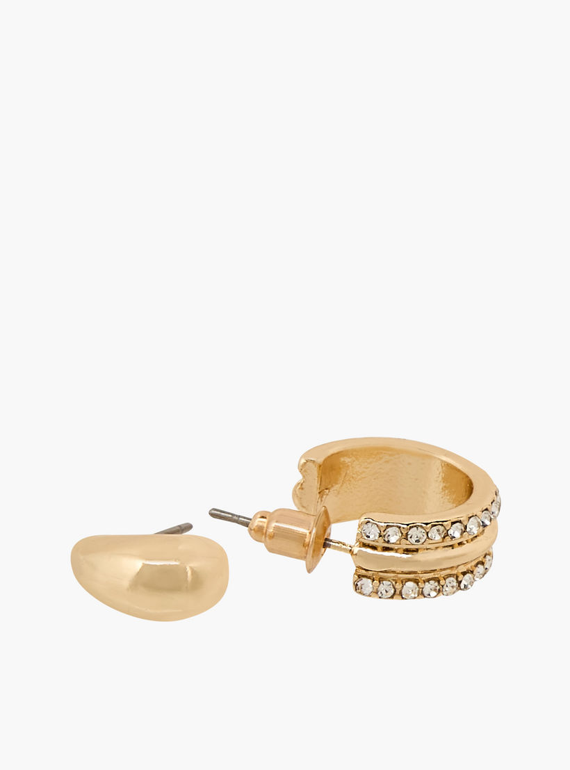 Pack of 6 Gold Tone Assorted Earrings with Pushback Closure-women-watchesandjewellery-jewellery-earrings-image-4