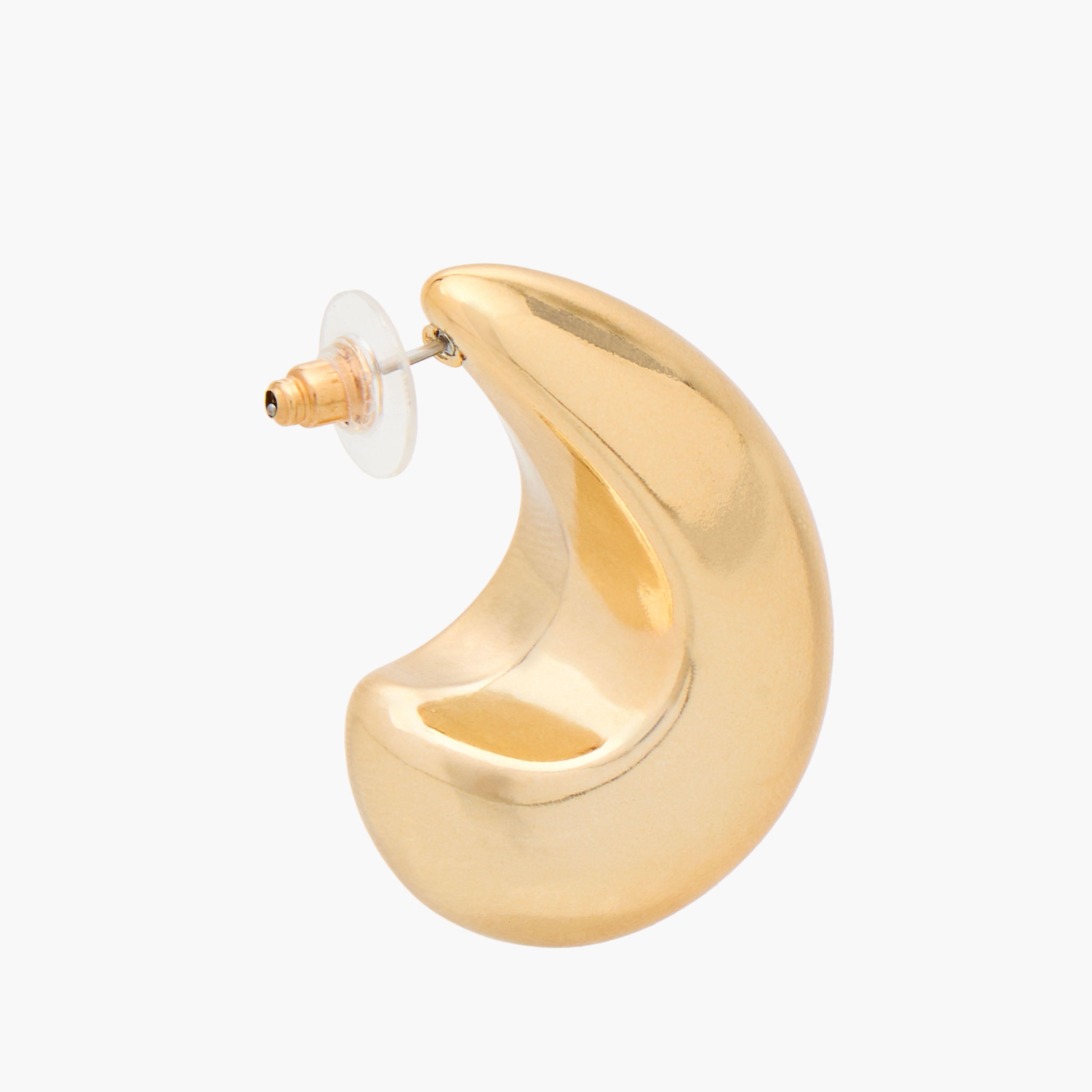 Gloo Gold Finish Chunky Hoop Earrings with Pushback Closure-women-watchesandjewellery-jewellery-earrings-image-4