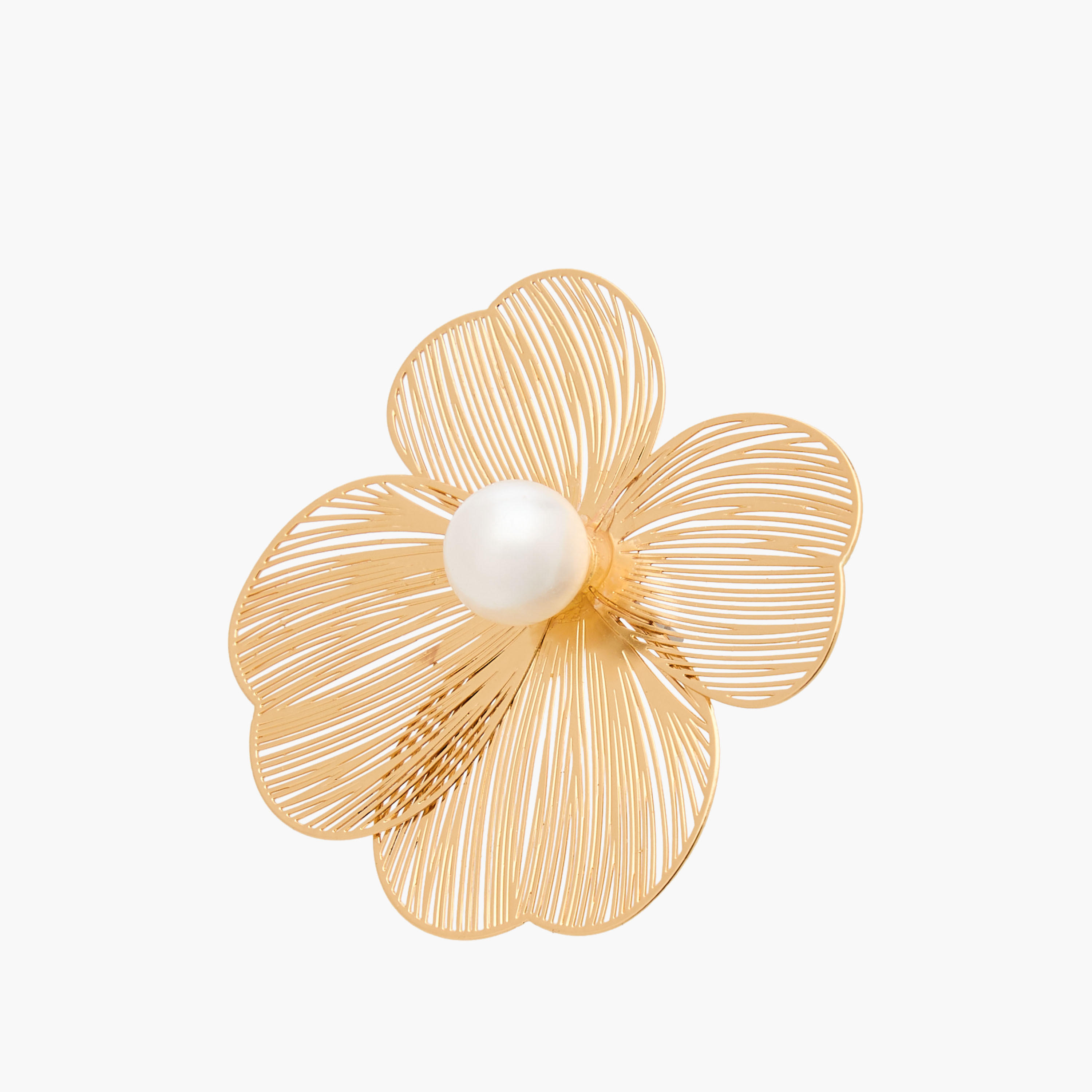 حلق دبوس بتشطيب ذهبي وتصميم زهرة ومكبس إغلاق من جلو-women-watchesandjewellery-jewellery-earrings-image-2