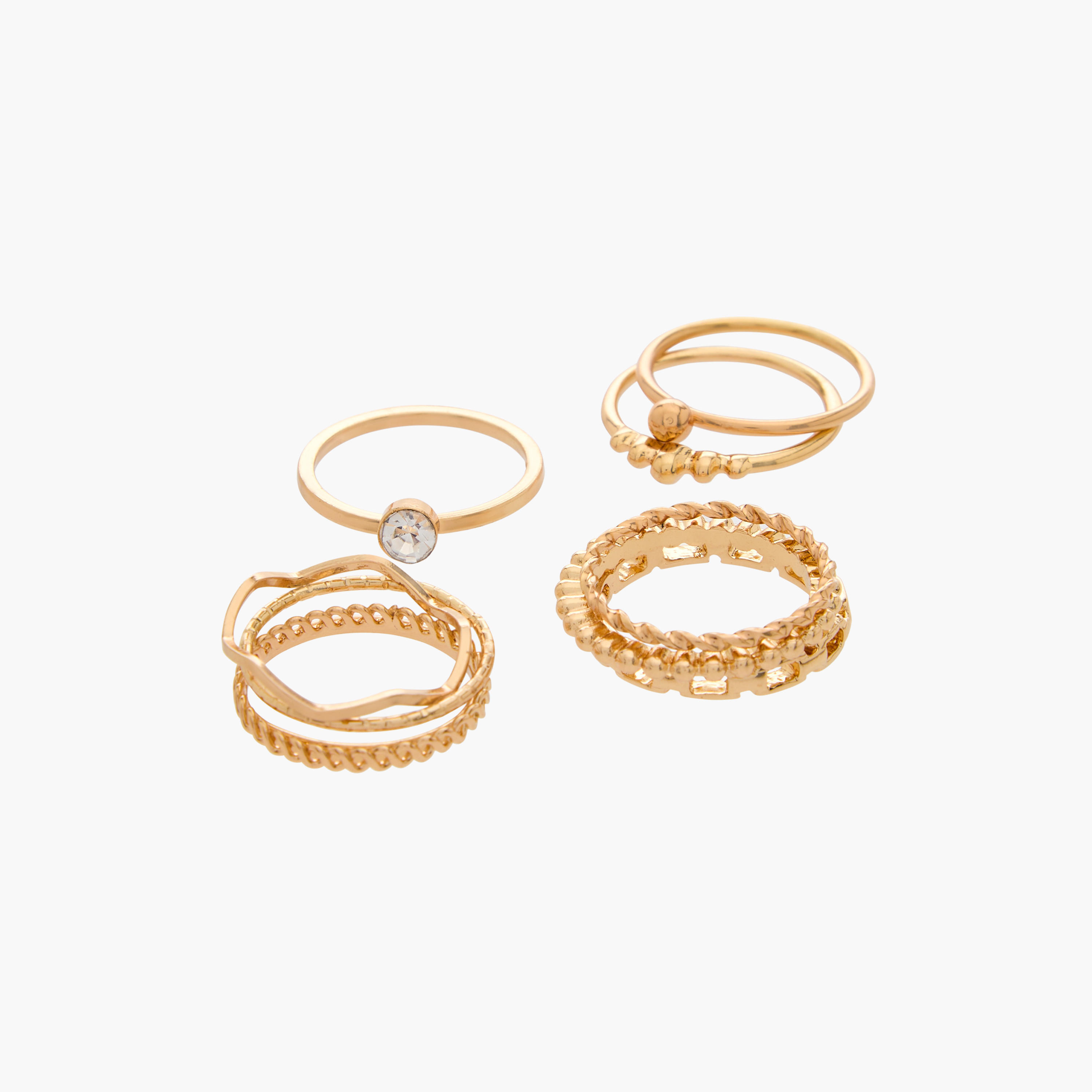 خواتم ميتالك متنوعة - طقم من 10-women-watchesandjewellery-jewellery-rings-image-2