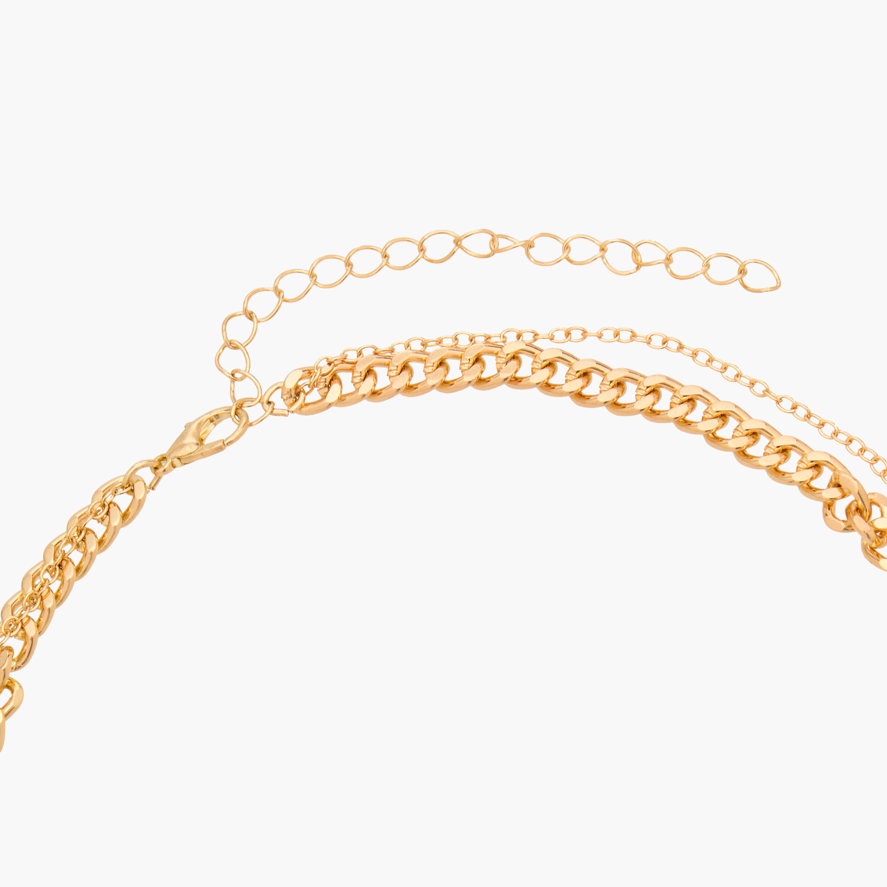 Metal Teardrop Pendant Layered Necklace-women-watchesandjewellery-jewellery-necklacesandpendants-image-3