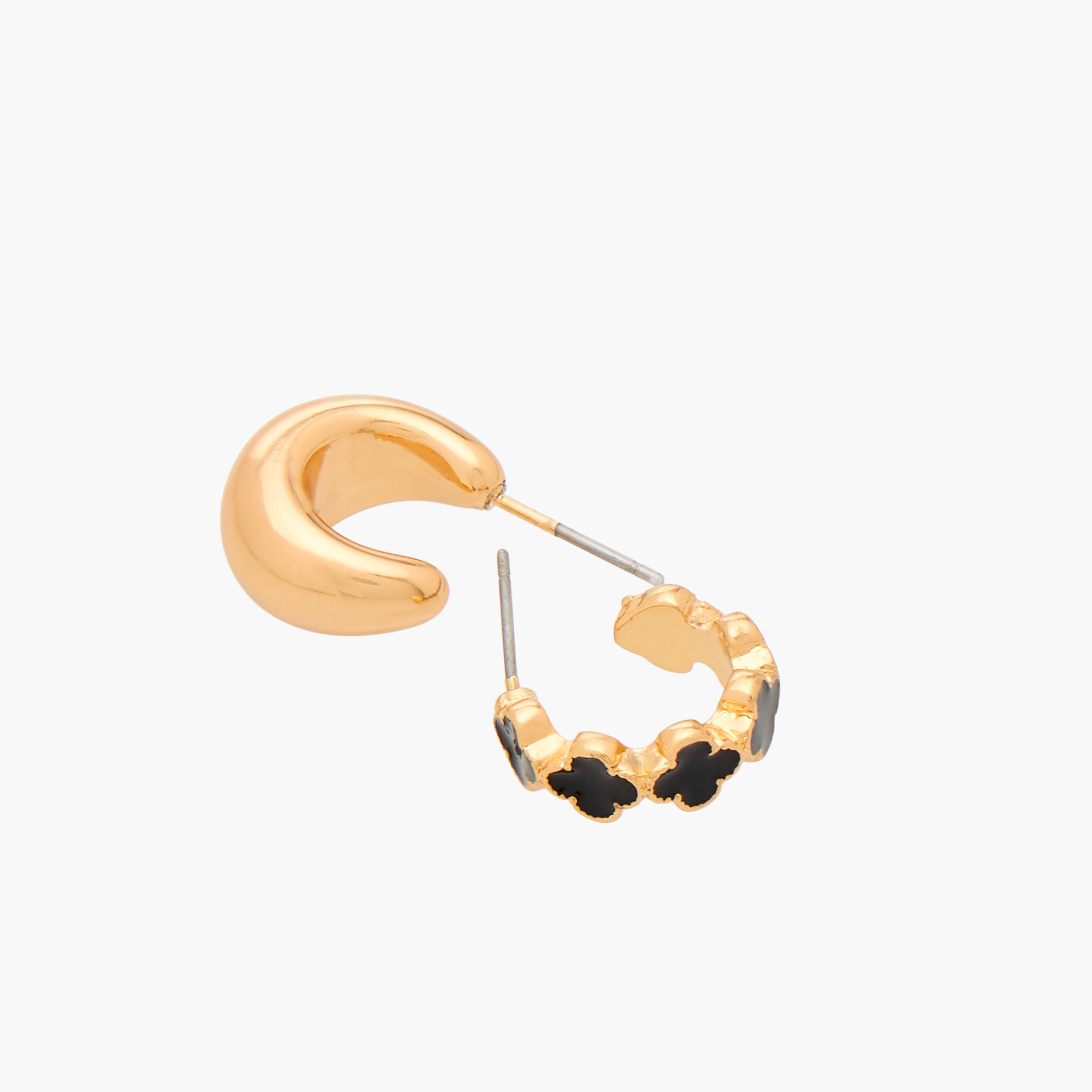 Gloo Pack of 3 Gold Finish Assorted Earrings with Pushback Closure-women-watchesandjewellery-jewellery-earrings-image-5