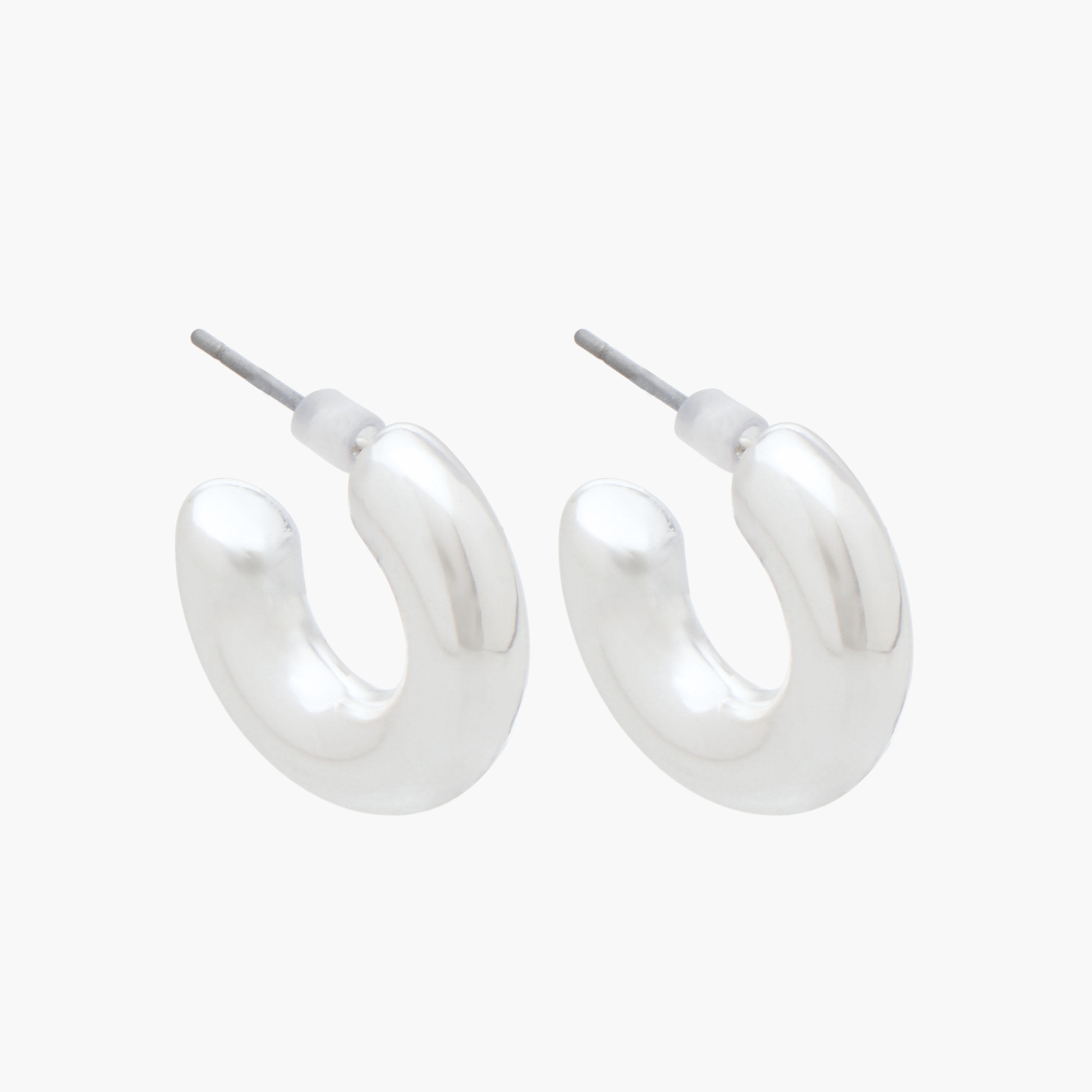 Gloo Pack of 2 Silver Finish Hoop Earrings with Pushback Closure-women-watchesandjewellery-jewellery-earrings-image-3