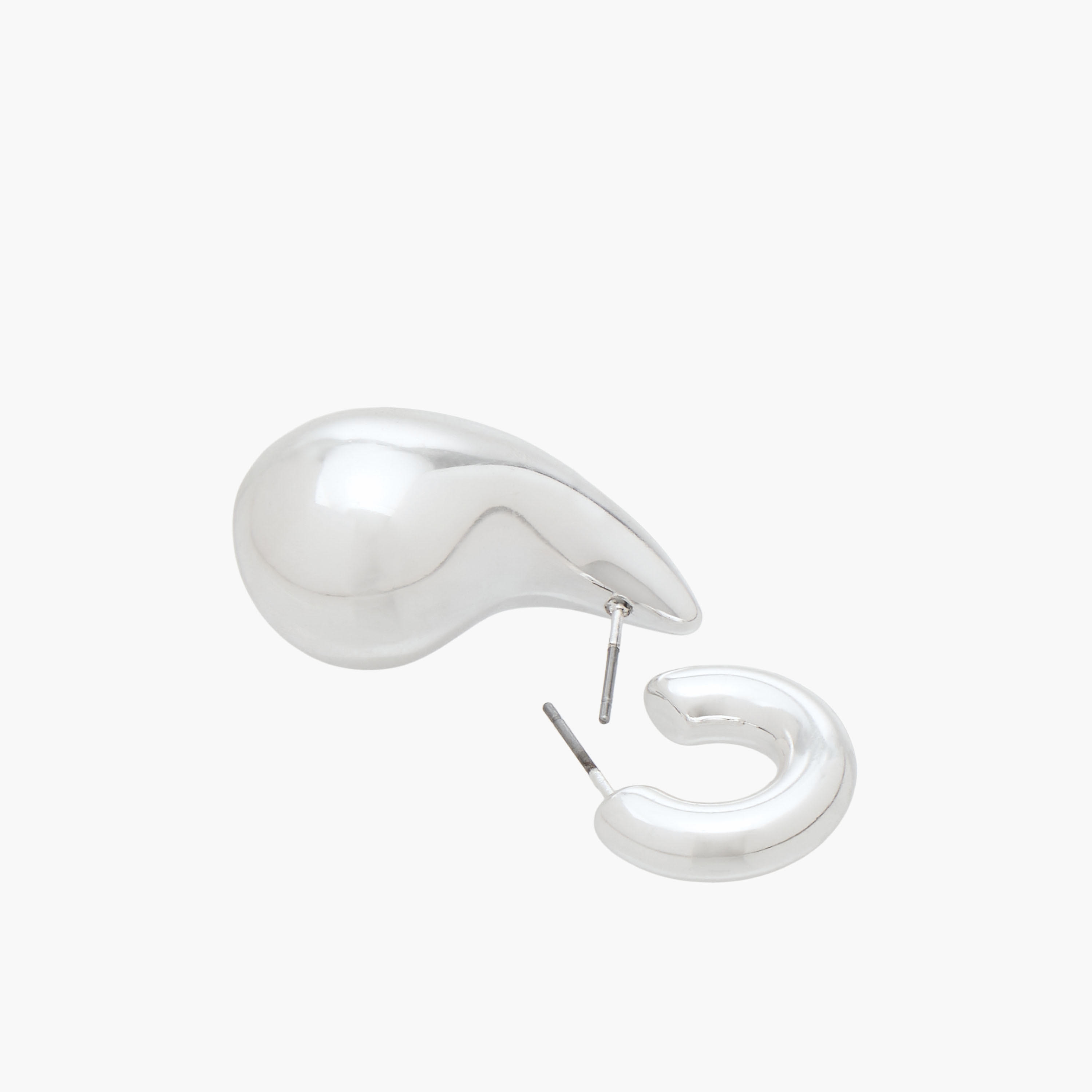 Gloo Pack of 2 Silver Finish Hoop Earrings with Pushback Closure-women-watchesandjewellery-jewellery-earrings-image-4