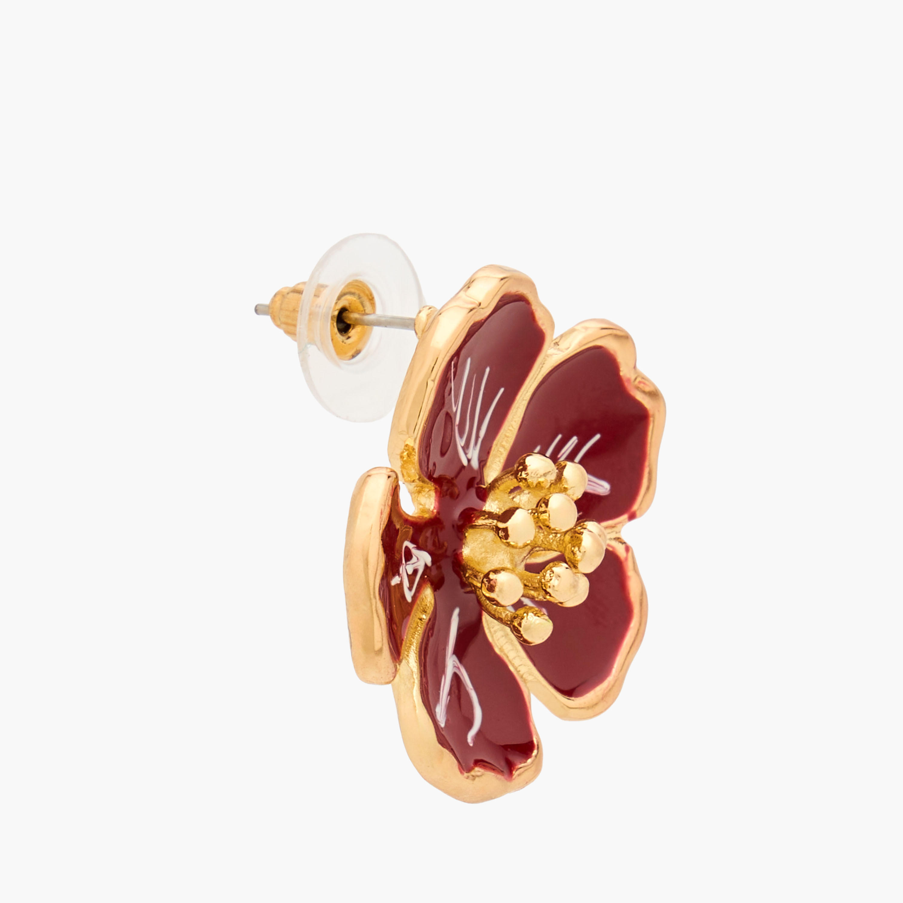 حلق بتصميم زهرة مطلي بالمينا وتشطيب ذهبي بمكبس إغلاق من جلو-women-watchesandjewellery-jewellery-earrings-image-4