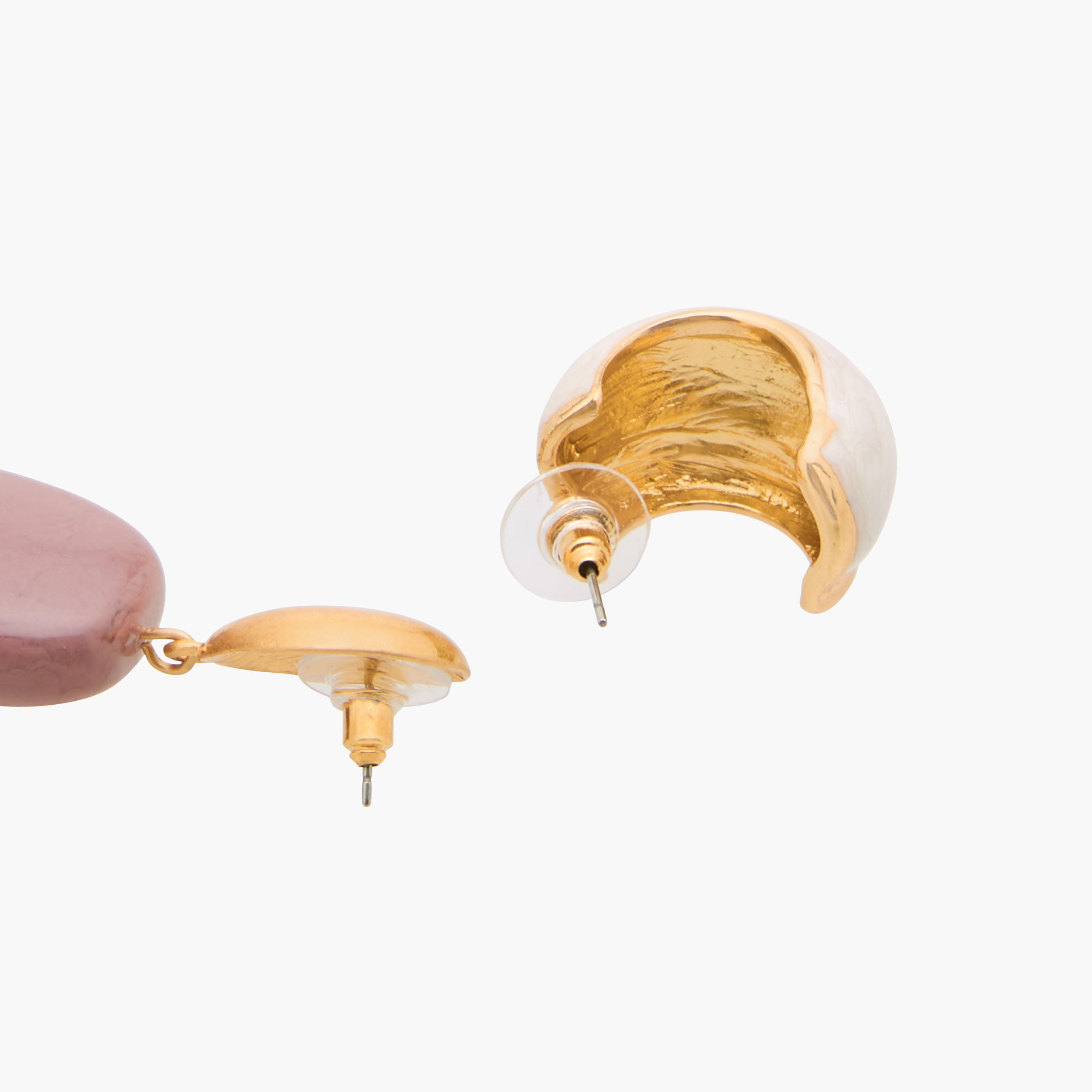 طقم من 2 أقراط معدنية متنوعة بمكبس إغلاق خلفي-women-watchesandjewellery-jewellery-earrings-image-6