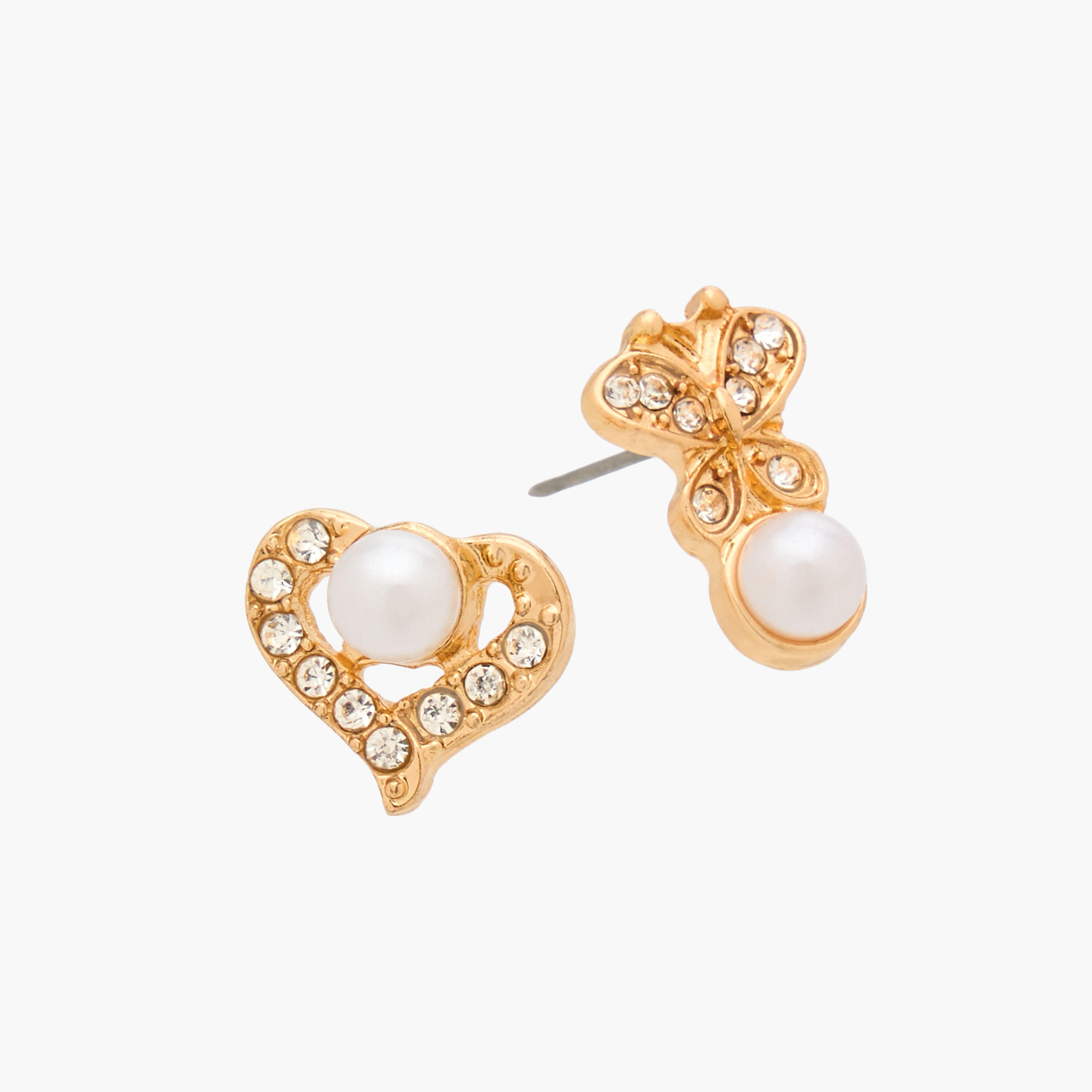 Pack of 12 Gold Finish Embellished Earrings with Pushback Closure-women-watchesandjewellery-jewellery-earrings-image-4