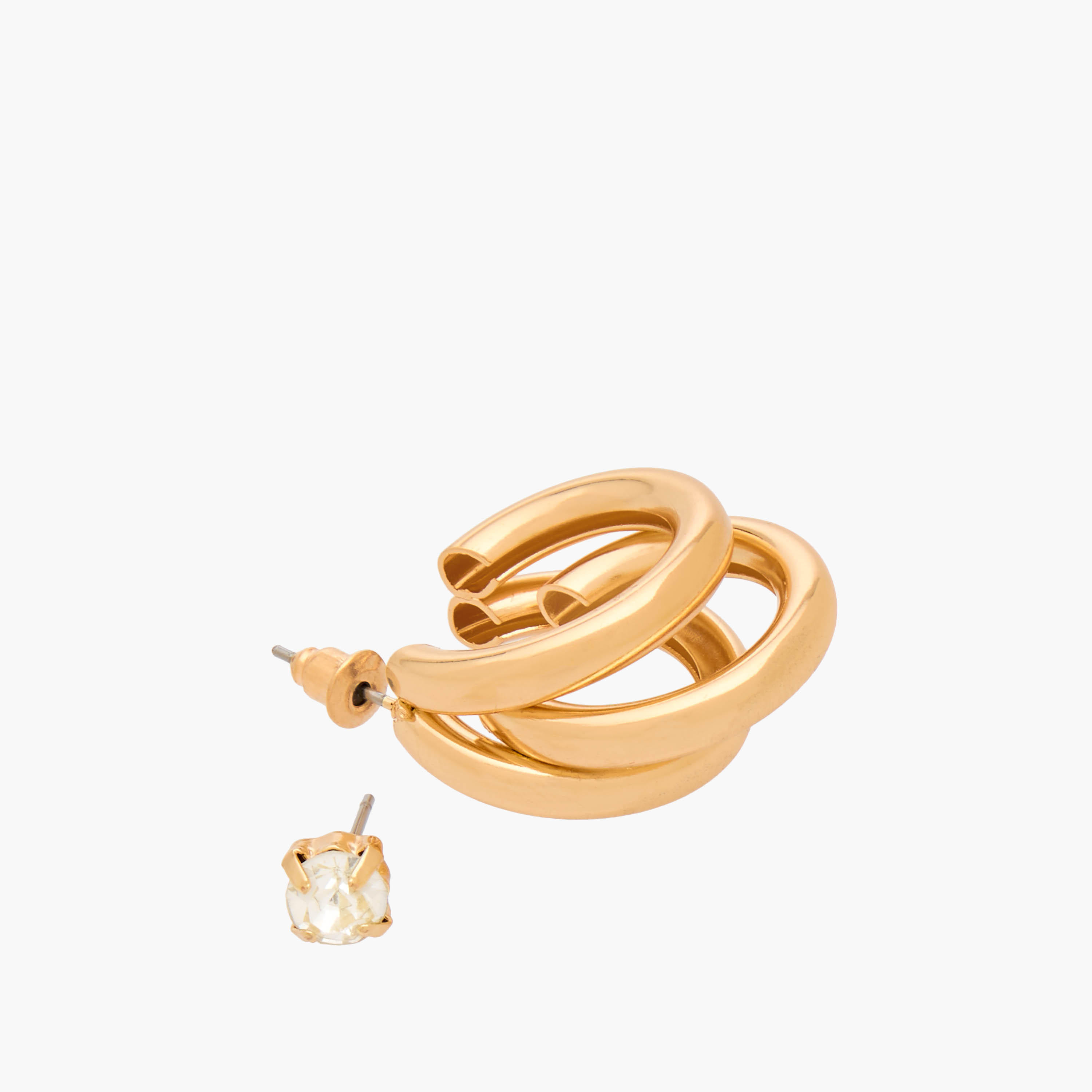 حلقان ميتالك متنوعة بمكبس إغلاق خلفي طقم من 9 قطع-women-watchesandjewellery-jewellery-earrings-image-5