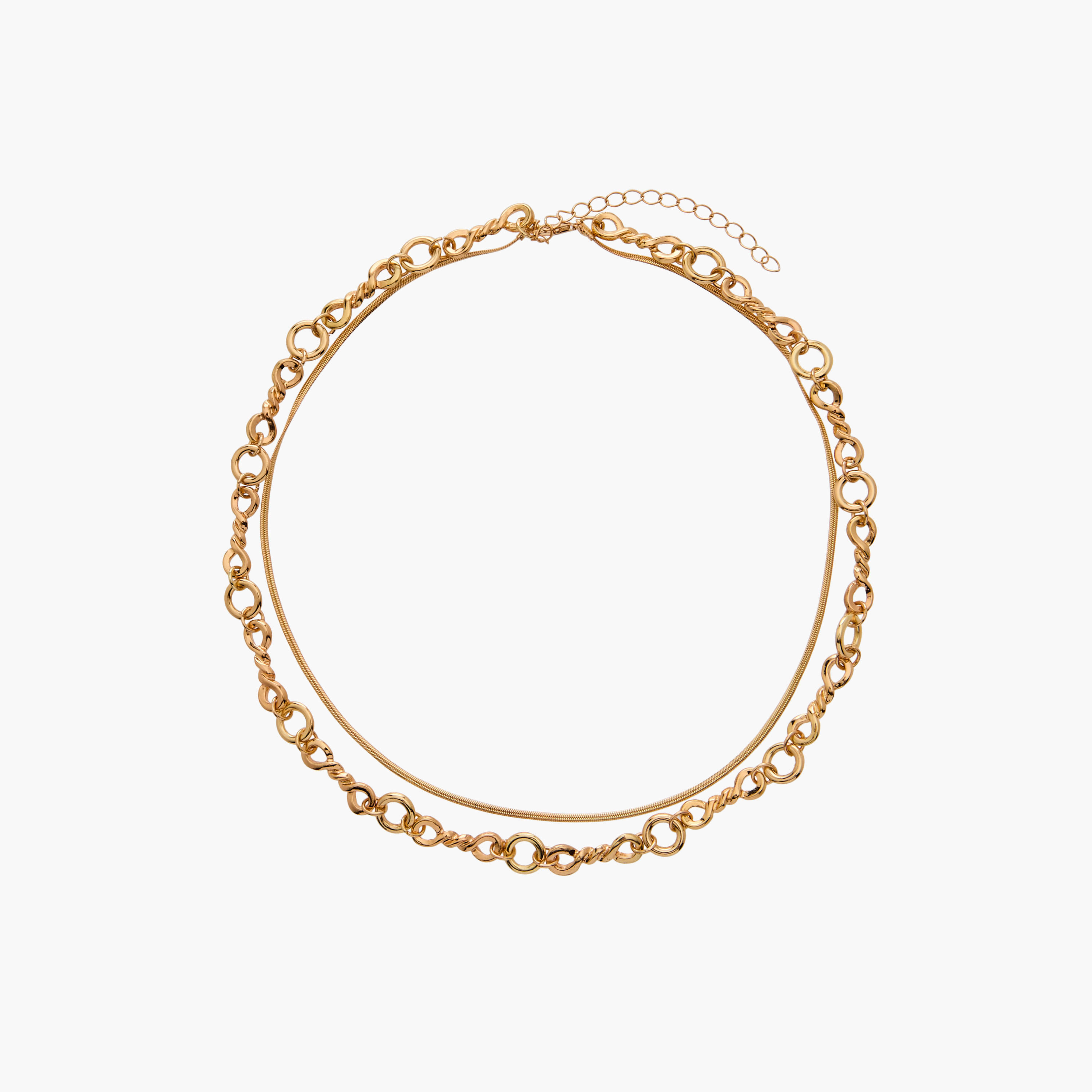 Metal Layered Necklace with Chunky Design-women-watchesandjewellery-jewellery-necklacesandpendants-image-1