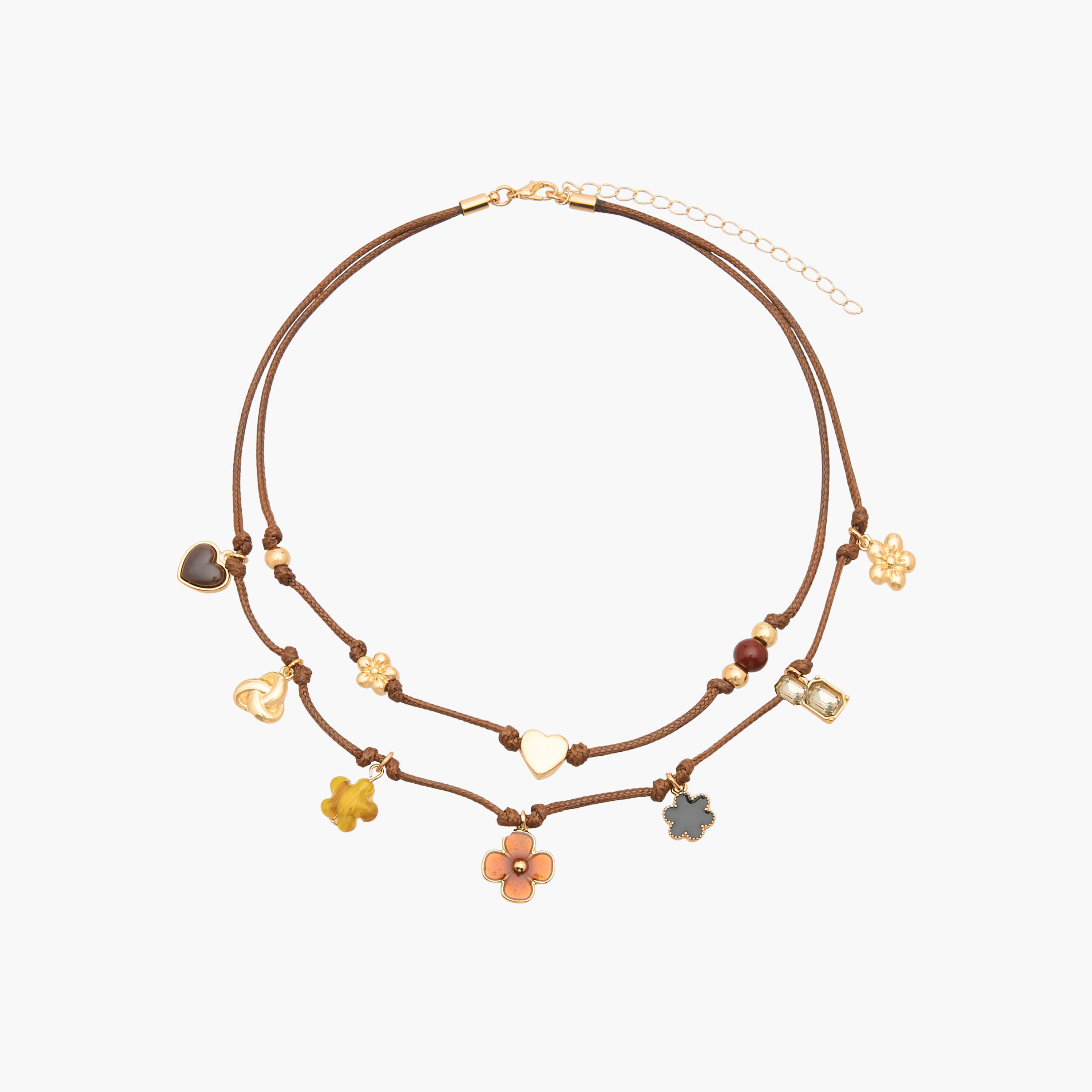 Metal Layered Necklace with Charm Detail-women-watchesandjewellery-jewellery-necklacesandpendants-image-1