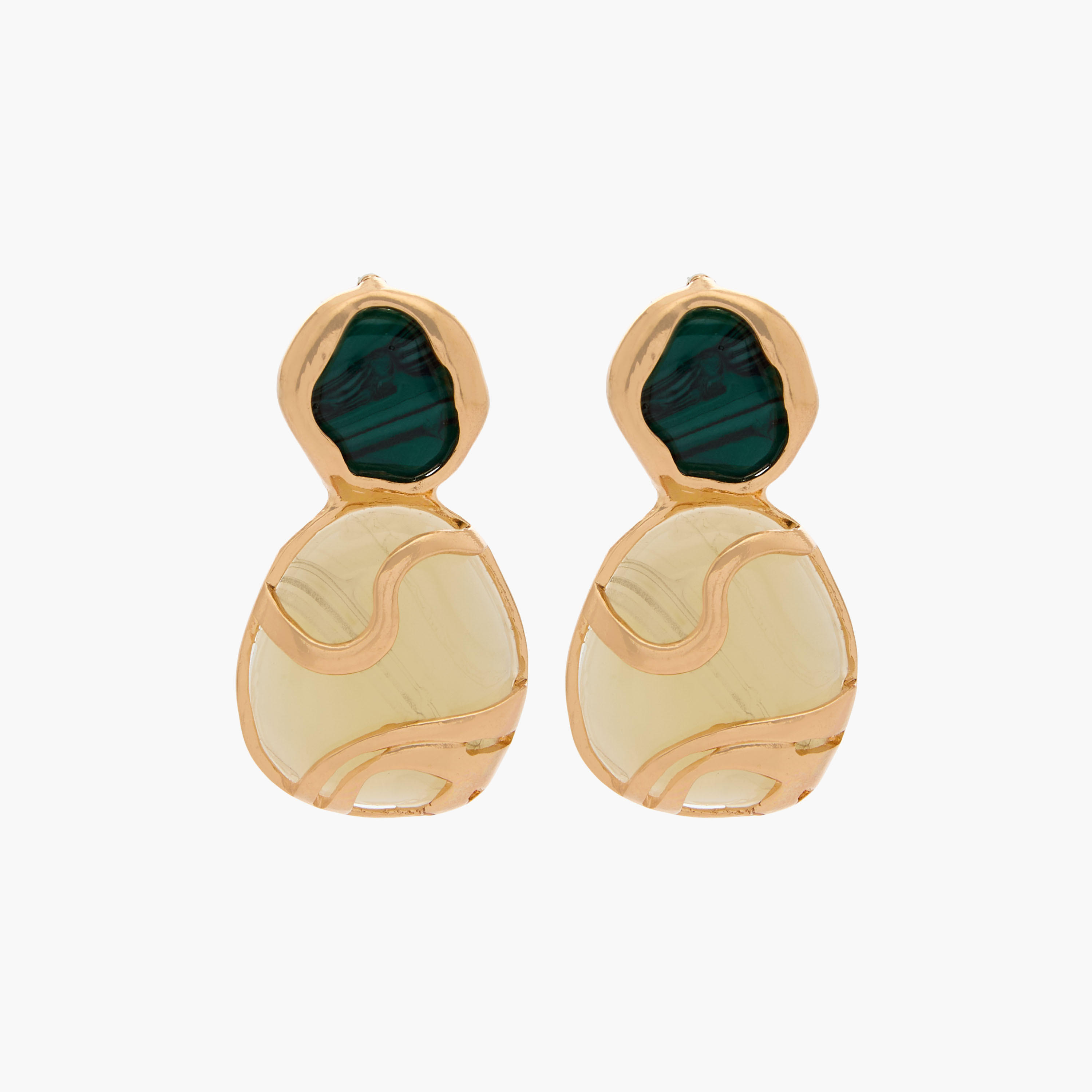حلق متدلي ذهبي اللون بتزيينات وبمكبس إغلاق خلفي-women-watchesandjewellery-jewellery-earrings-image-5