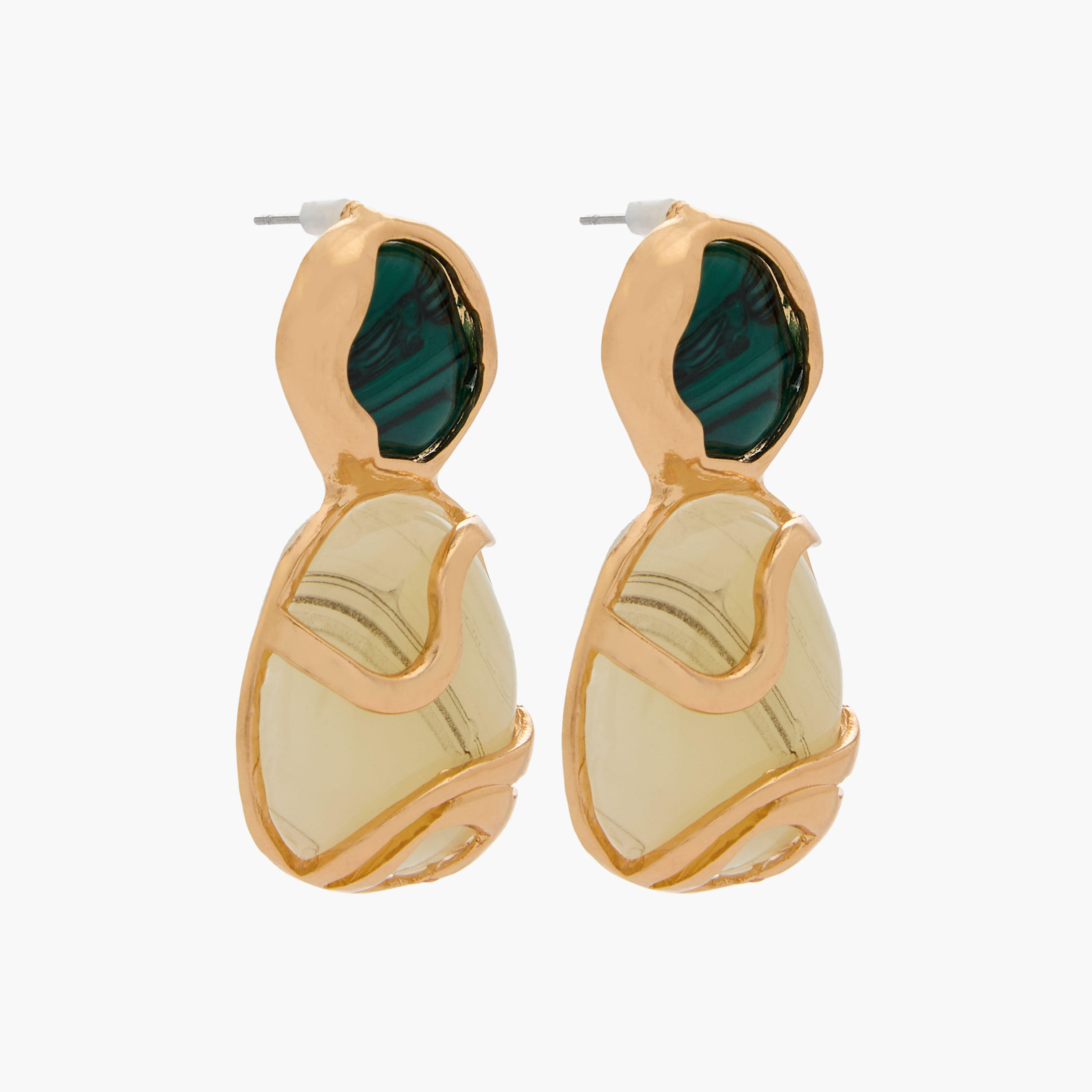 حلق متدلي ذهبي اللون بتزيينات وبمكبس إغلاق خلفي-women-watchesandjewellery-jewellery-earrings-image-3
