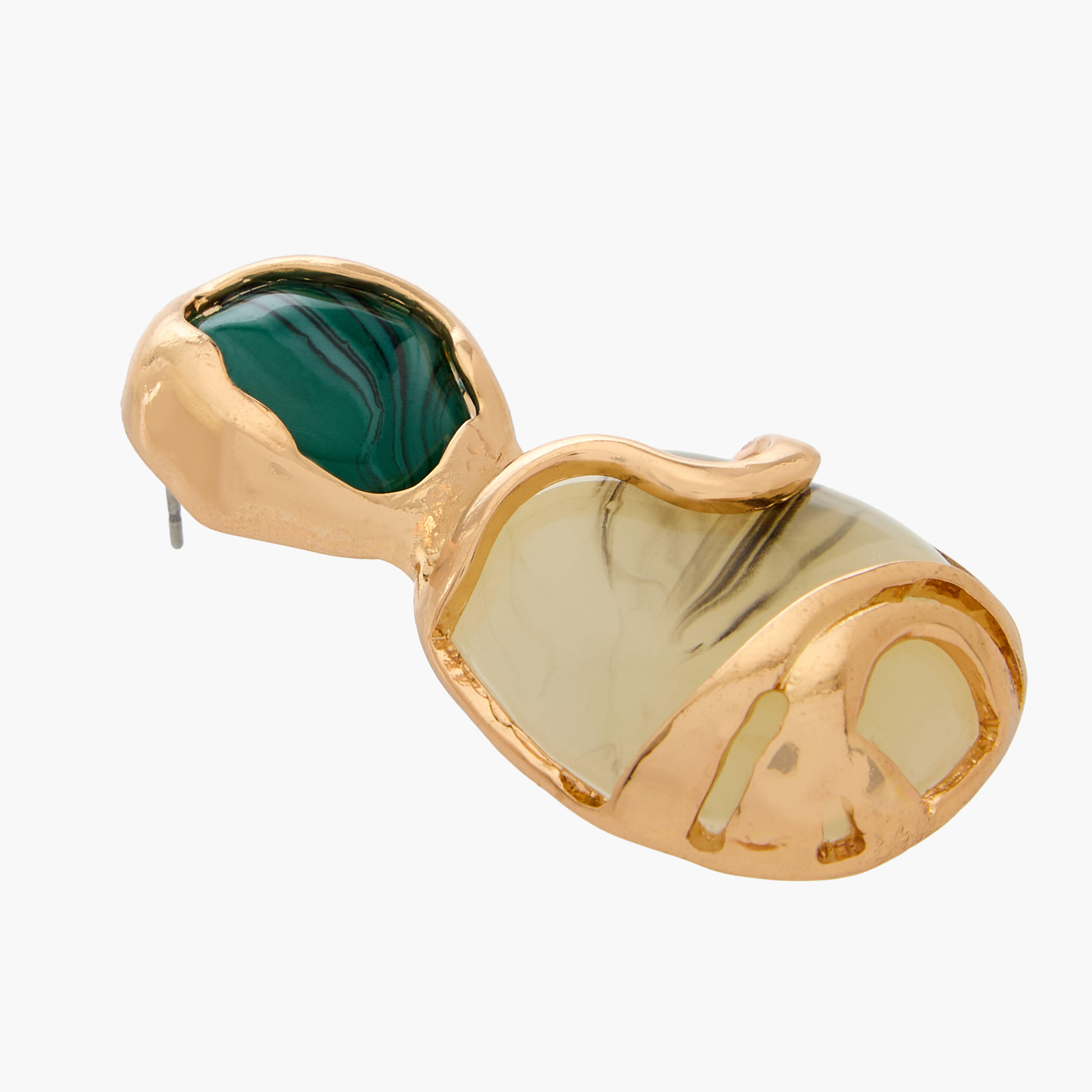 حلق متدلي ذهبي اللون بتزيينات وبمكبس إغلاق خلفي-women-watchesandjewellery-jewellery-earrings-image-1