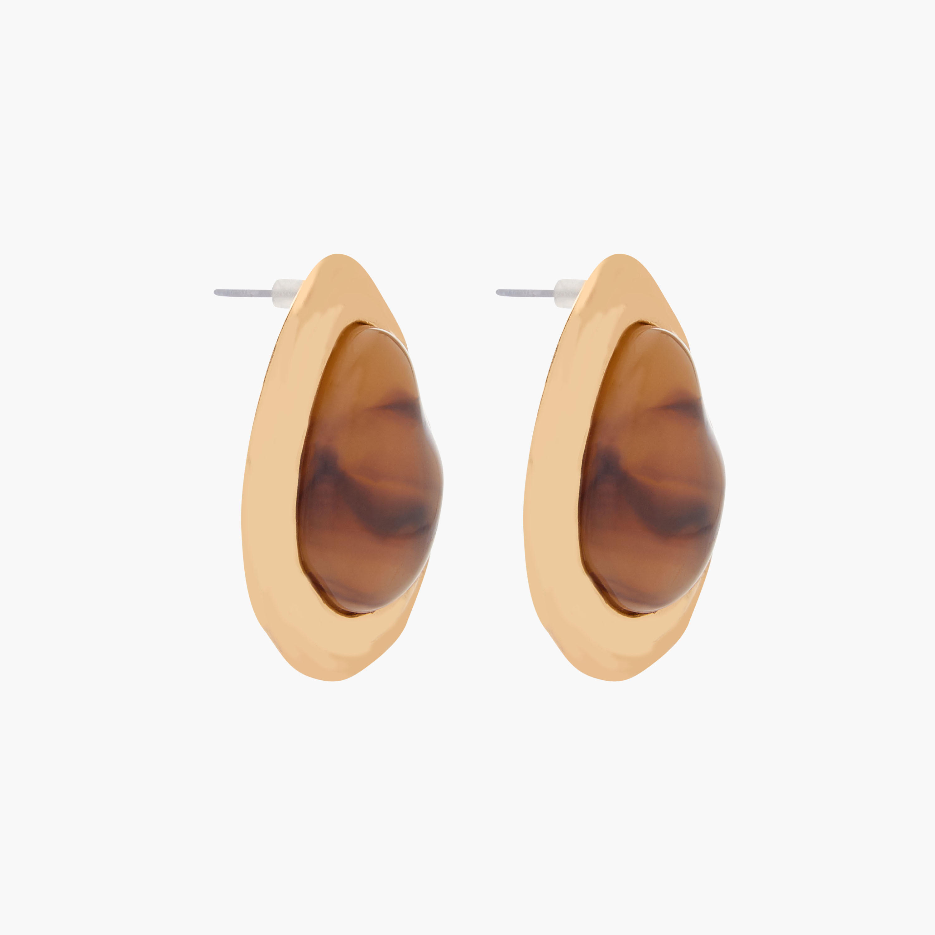 Gold Tone Resin Stud Earrings with Pushback Closure-women-watchesandjewellery-jewellery-earrings-image-3