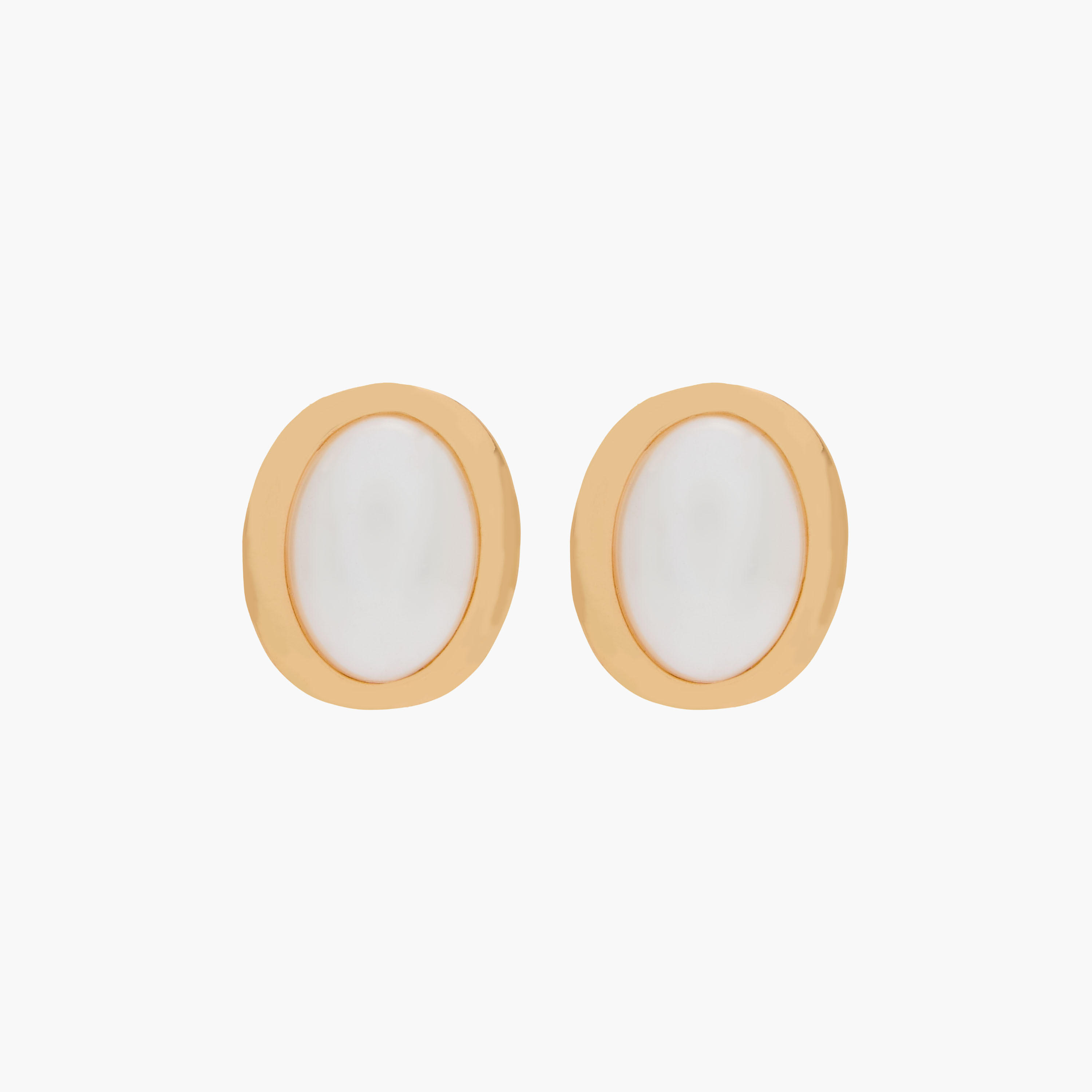 Gold Tone Pearl Embellished Stud Earrings with Pushback Closure-women-watchesandjewellery-jewellery-earrings-image-1