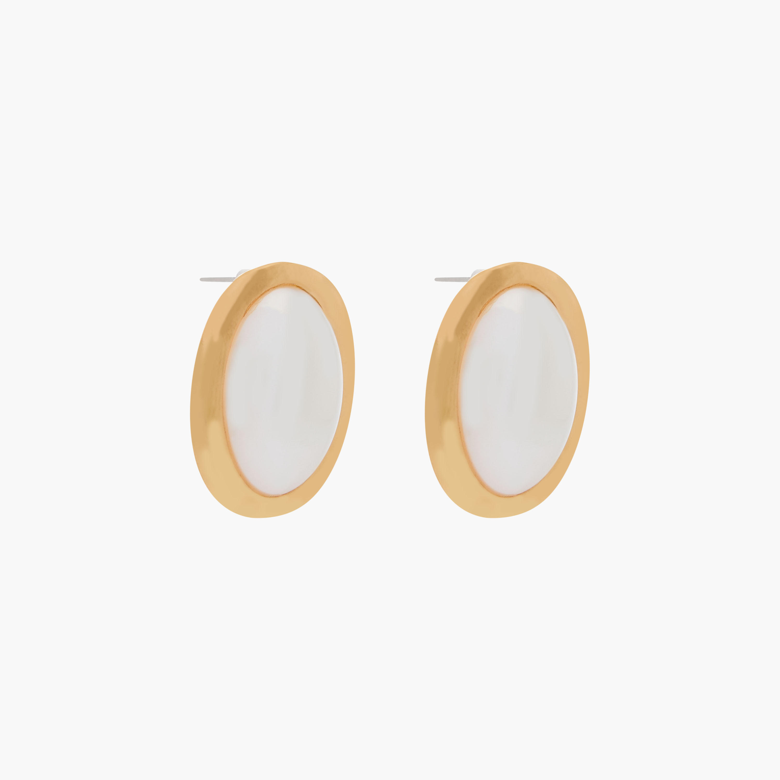 Gold Tone Pearl Embellished Stud Earrings with Pushback Closure-women-watchesandjewellery-jewellery-earrings-image-3