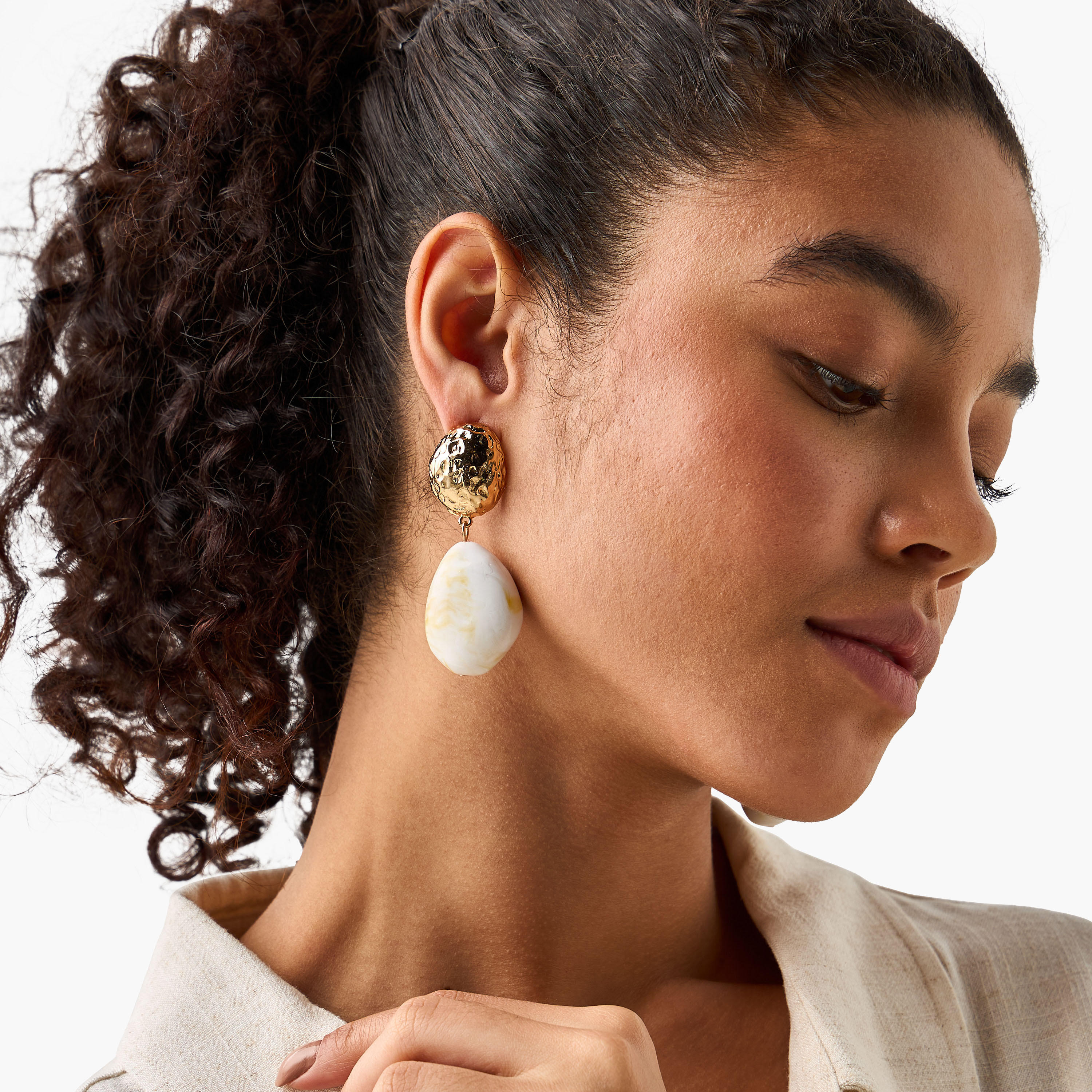 Metallic Drop Earrings with Pushback Closure-women-watchesandjewellery-jewellery-earrings-image-2