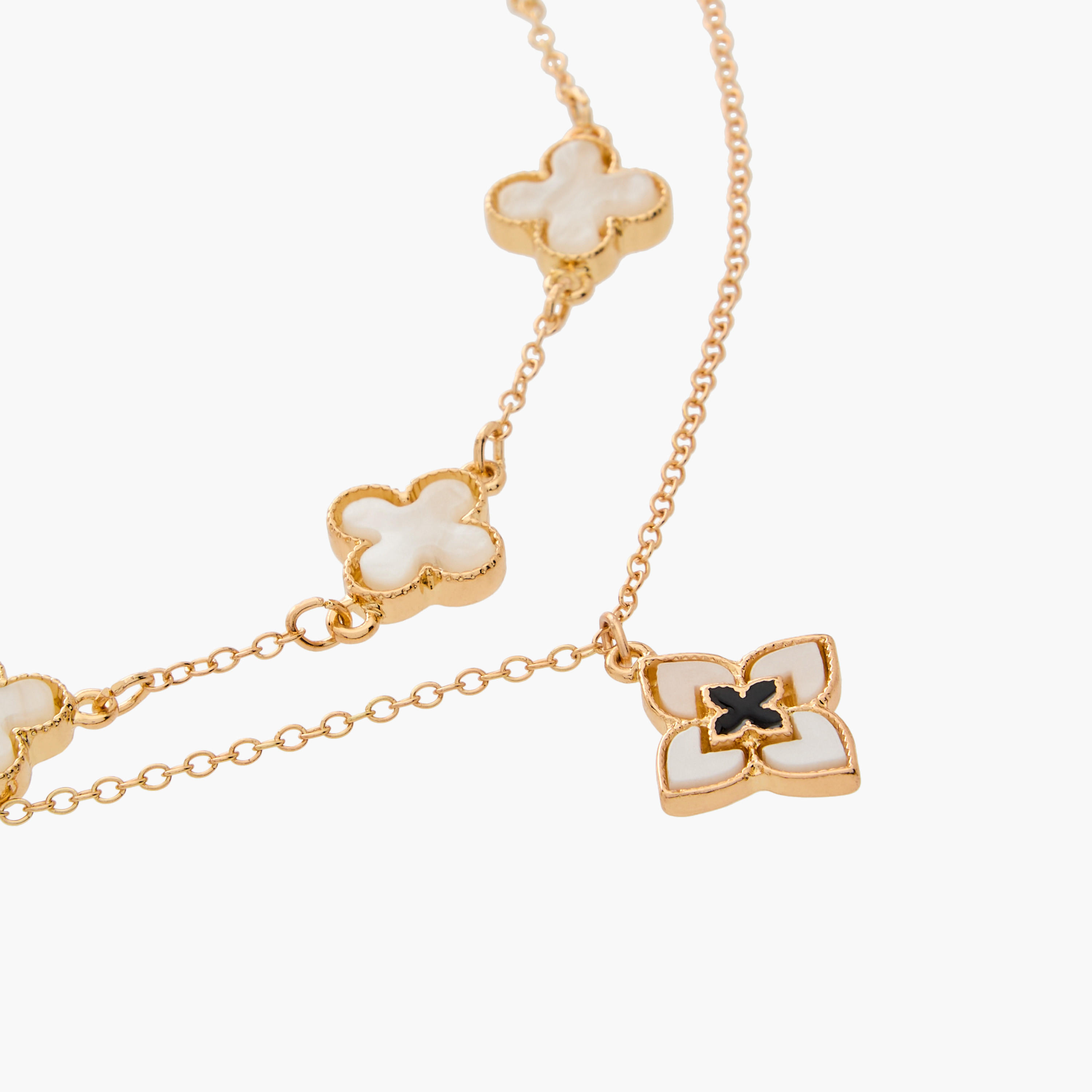 Resin Layered Necklace with Embellished Floral Pendant-women-watchesandjewellery-jewellery-necklacesandpendants-image-3