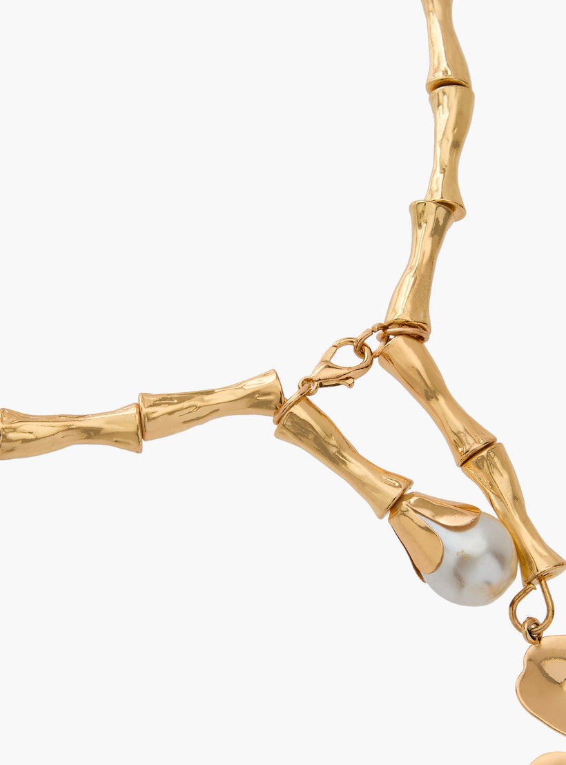 قلادة معدن بدلاية زهور وزينة لؤلؤ-women-watchesandjewellery-jewellery-necklacesandpendants-image-5
