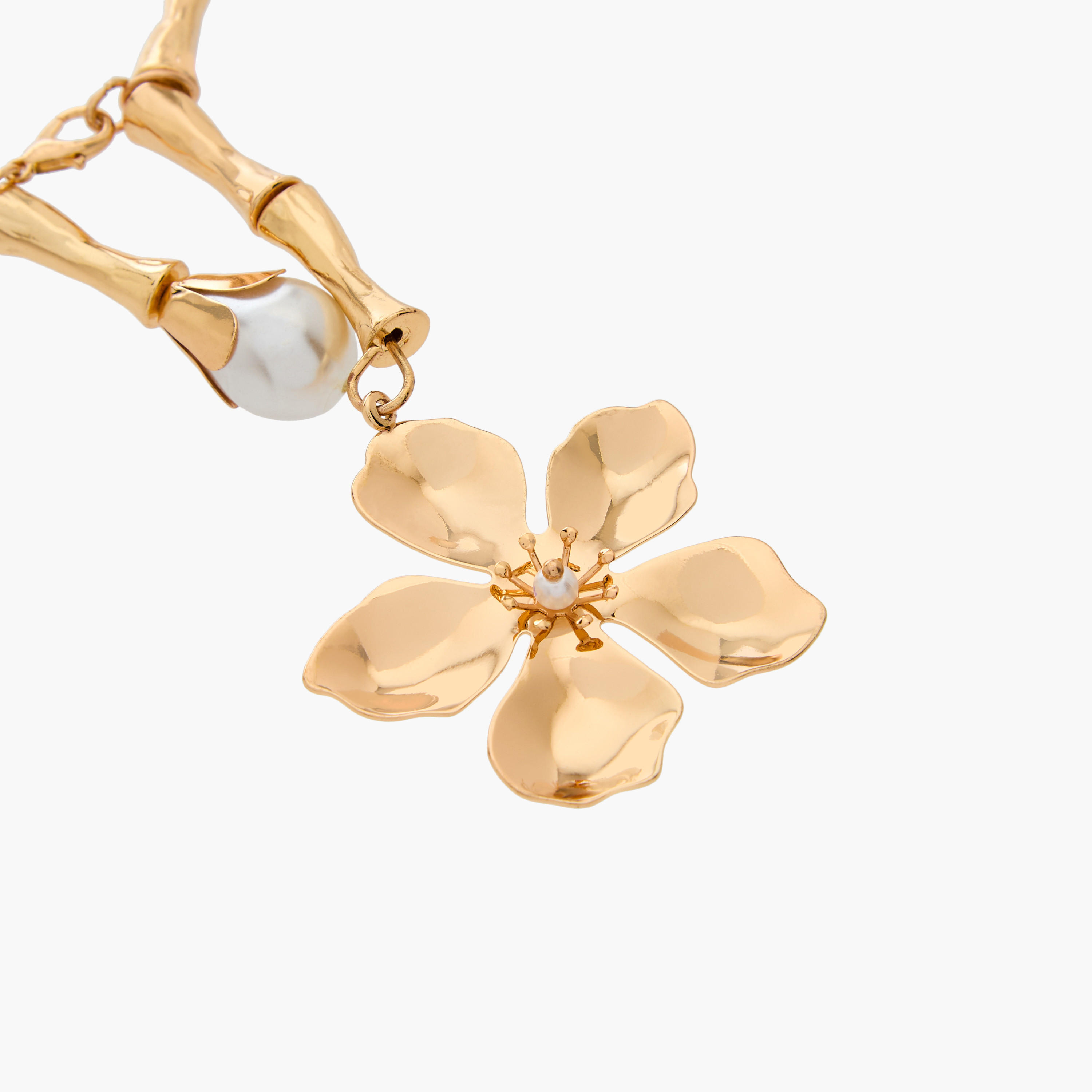 قلادة معدن بدلاية زهور وزينة لؤلؤ-women-watchesandjewellery-jewellery-necklacesandpendants-image-6