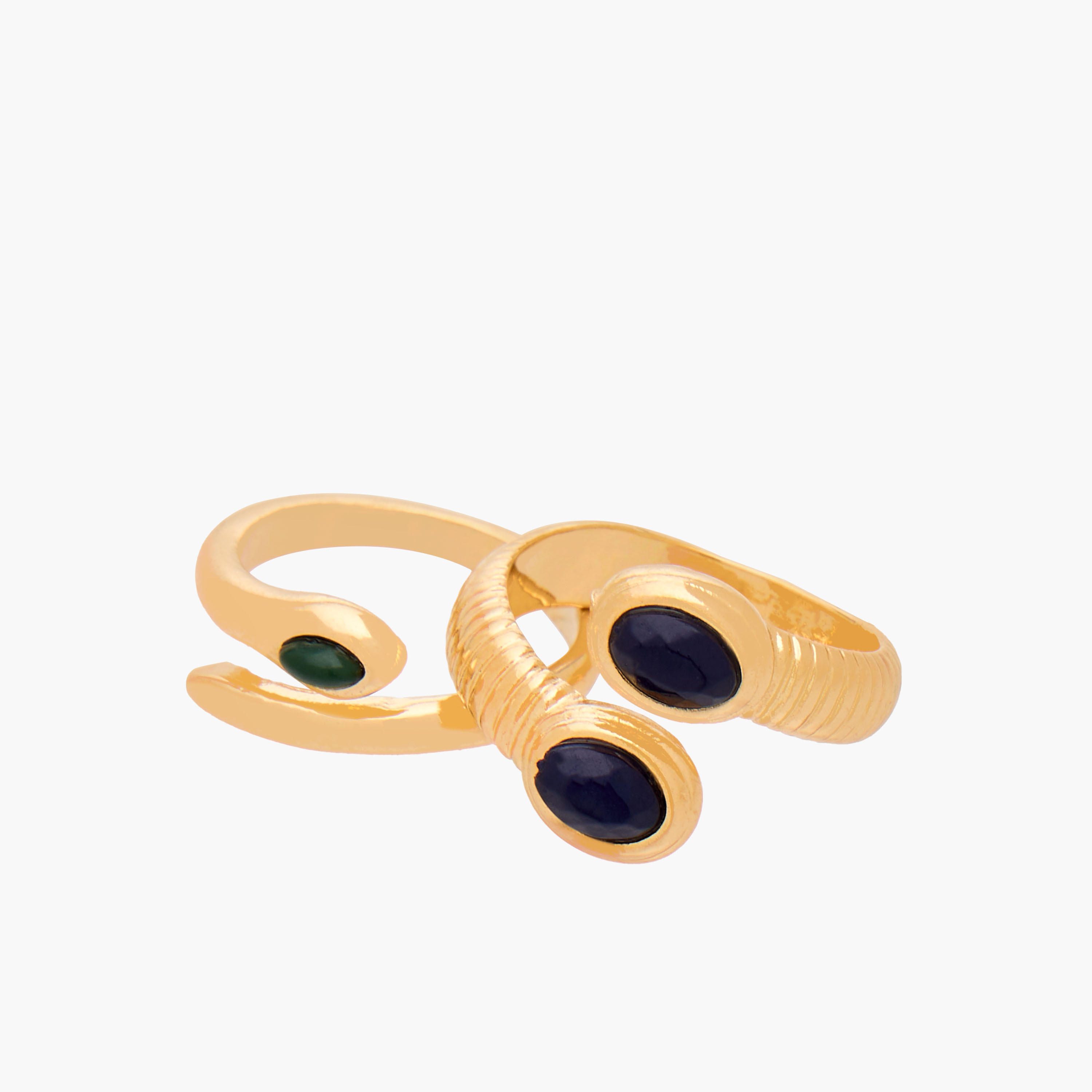 خواتم معدن مزينة بتشطيب ذهبي - طقم من 5 قطع-women-watchesandjewellery-jewellery-rings-image-4