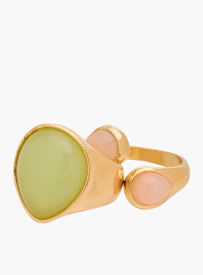 طقم خواتم ذهبية 5 قطع بتفاصيل لؤلؤ-women-watchesandjewellery-jewellery-rings-image-4