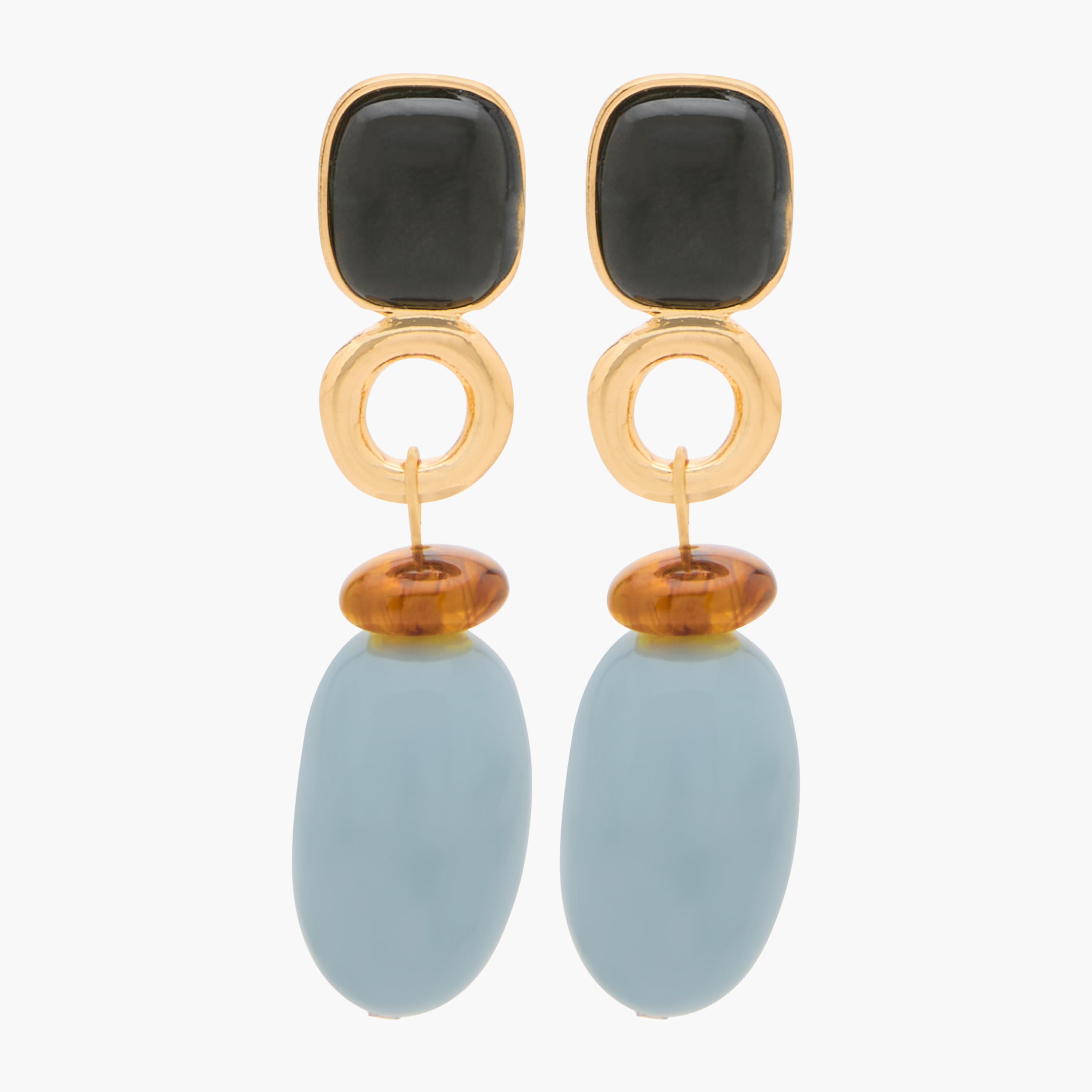 أقراط كرات معدنية متدلية بمكبس إغلاق خلفي-women-watchesandjewellery-jewellery-earrings-image-1