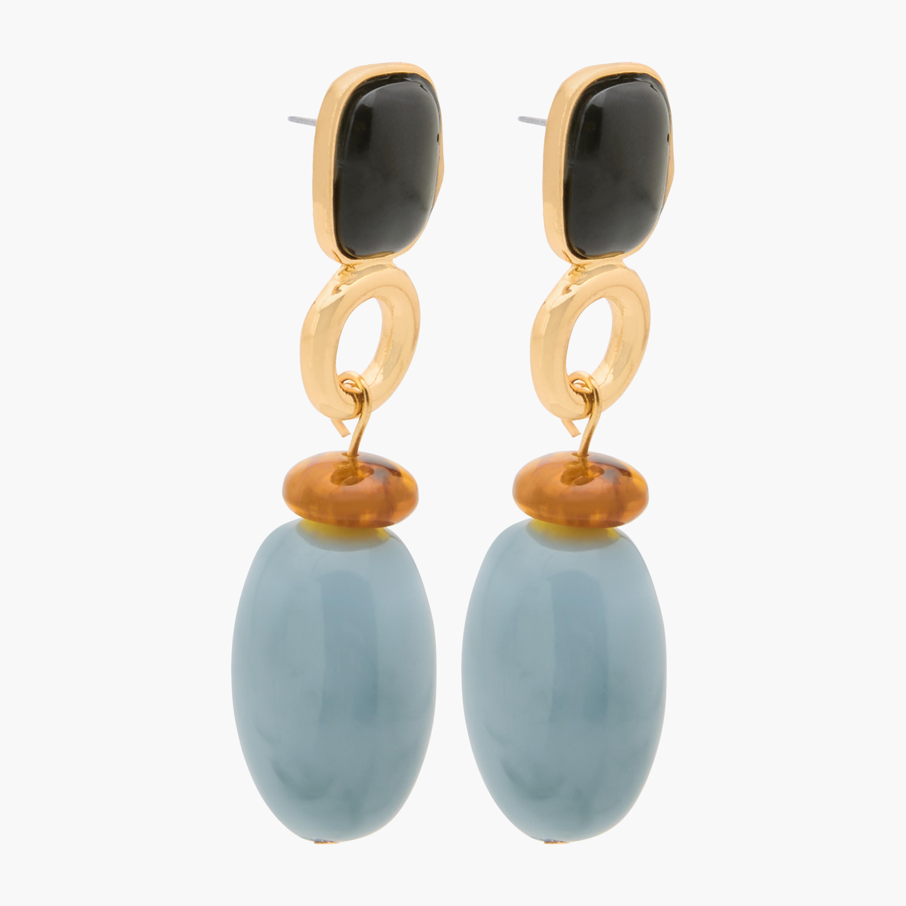 أقراط كرات معدنية متدلية بمكبس إغلاق خلفي-women-watchesandjewellery-jewellery-earrings-image-3