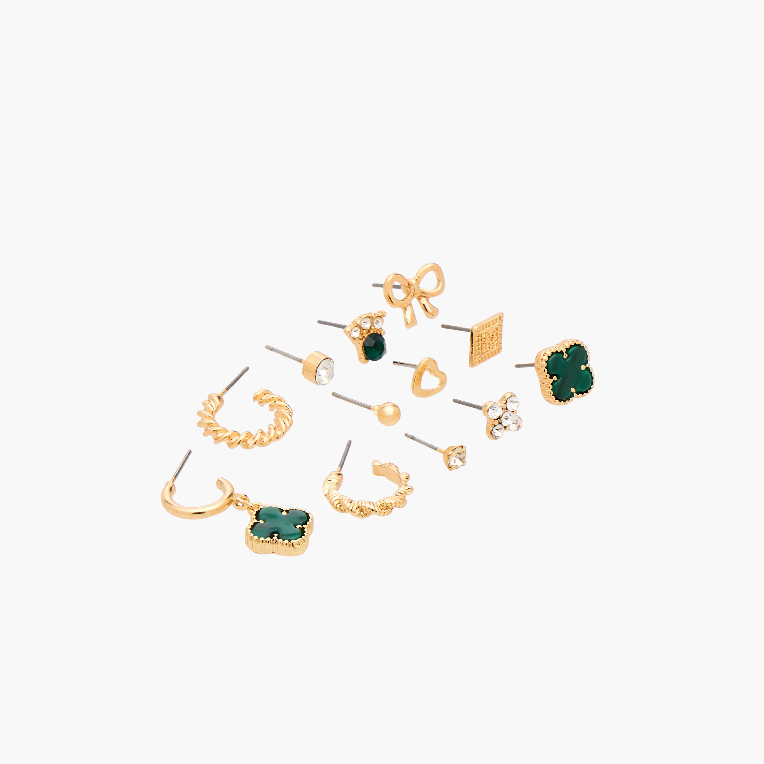 حلقان ميتالك متنوعة عدد 12 بمكبس إغلاق خلفي-women-watchesandjewellery-jewellery-earrings-image-3