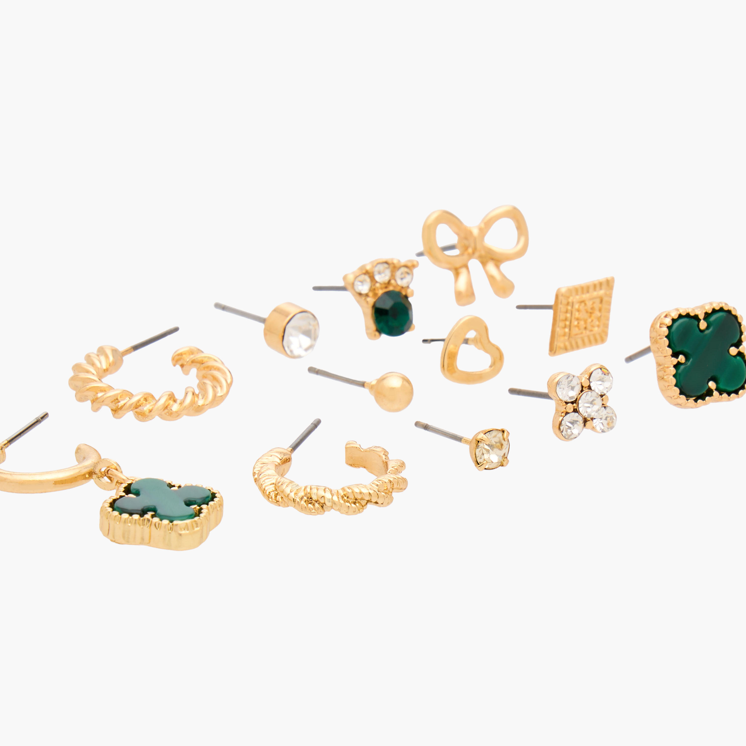 حلقان ميتالك متنوعة عدد 12 بمكبس إغلاق خلفي-women-watchesandjewellery-jewellery-earrings-image-4