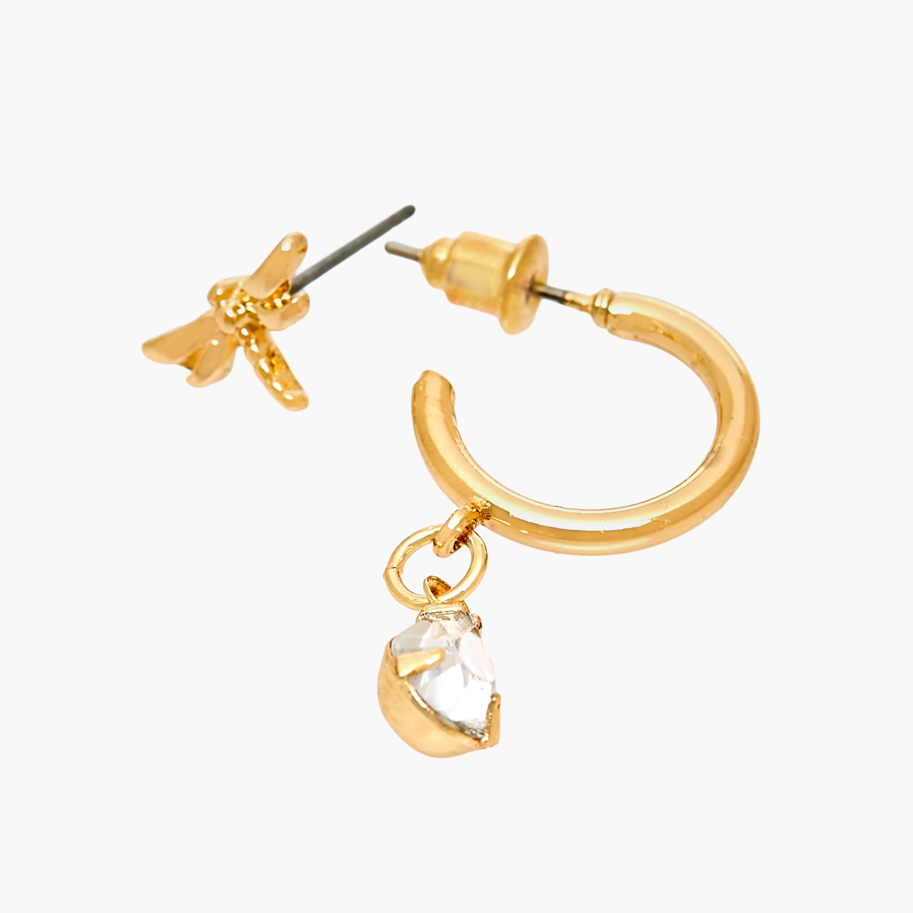 Pack of 12 Gold Tone Assorted Earrings with Pushback Closure-women-watchesandjewellery-jewellery-earrings-image-5