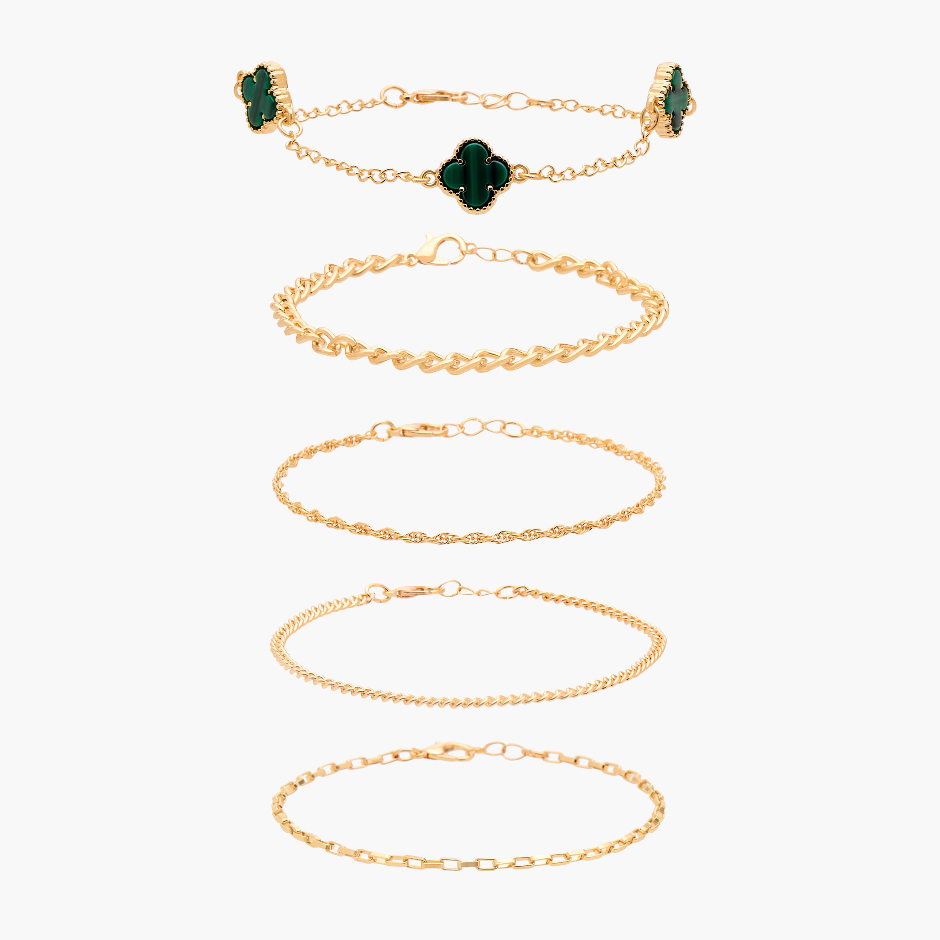 أساور مطلية بالذهب طقم من 5-women-watchesandjewellery-jewellery-banglesandbracelets-image-10