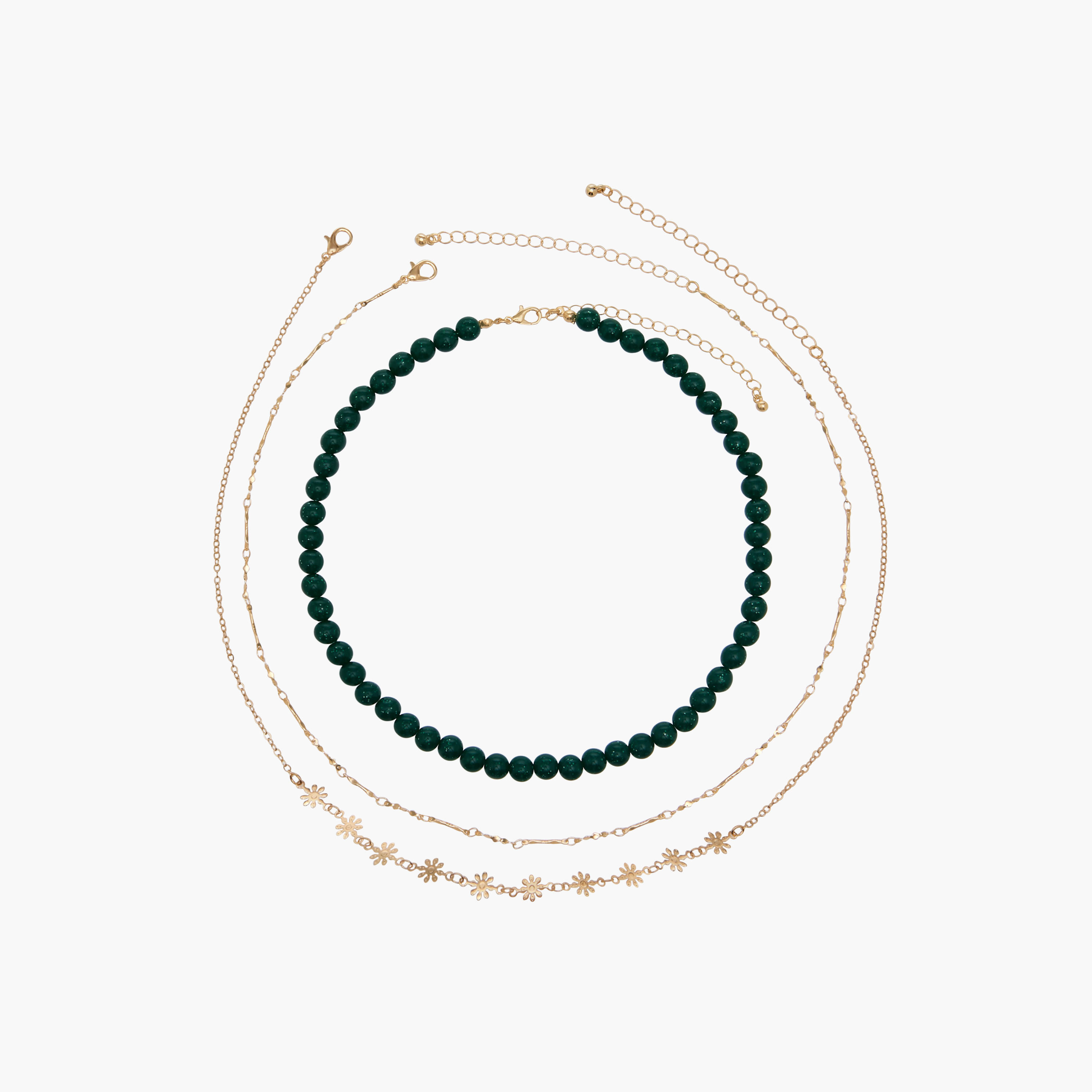 عقد بتصاميم متنوعة بلون ذهبي - طقم من 3 قطع-women-watchesandjewellery-jewellery-necklacesandpendants-image-1
