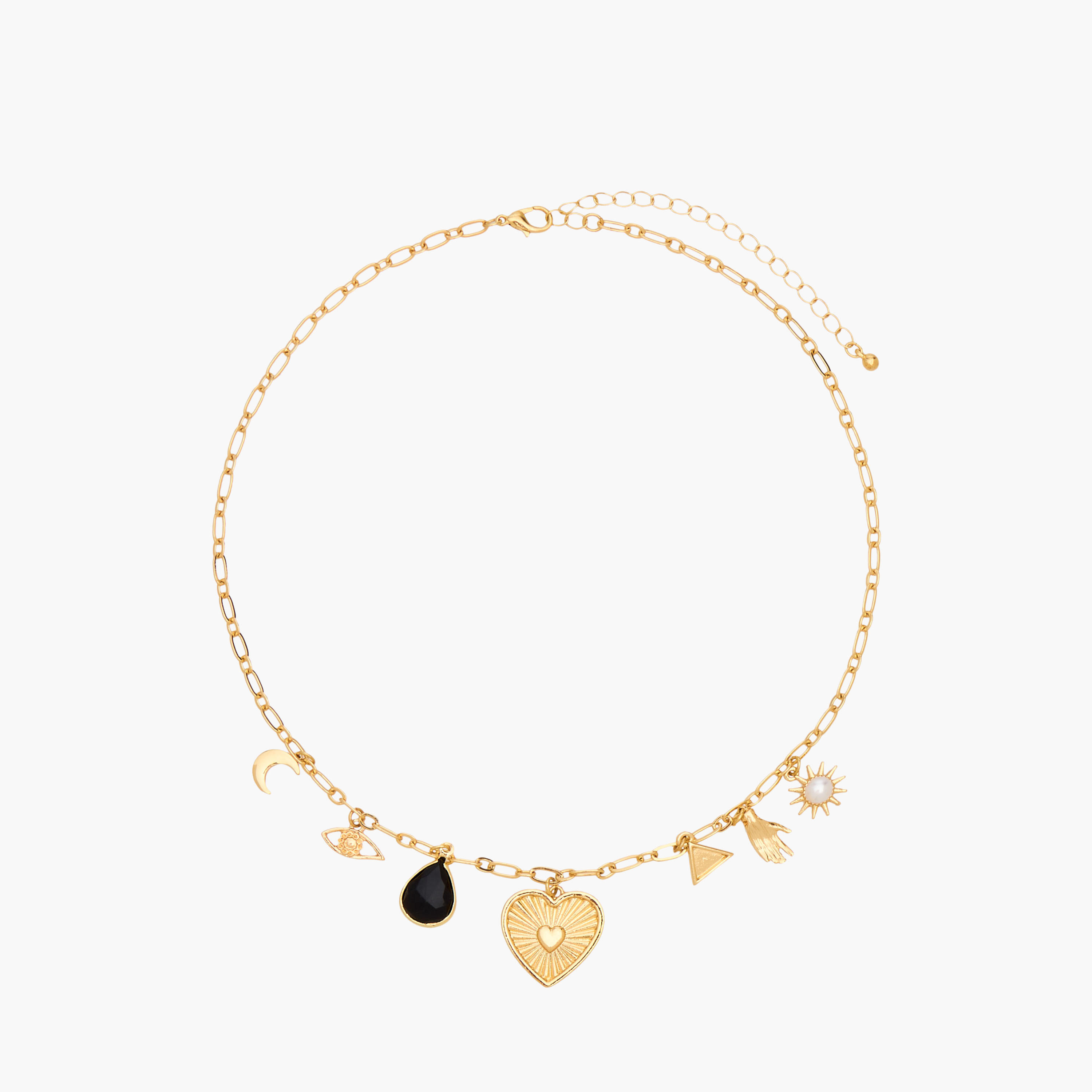 Metal Charm Choker Necklace-women-watchesandjewellery-jewellery-necklacesandpendants-image-1