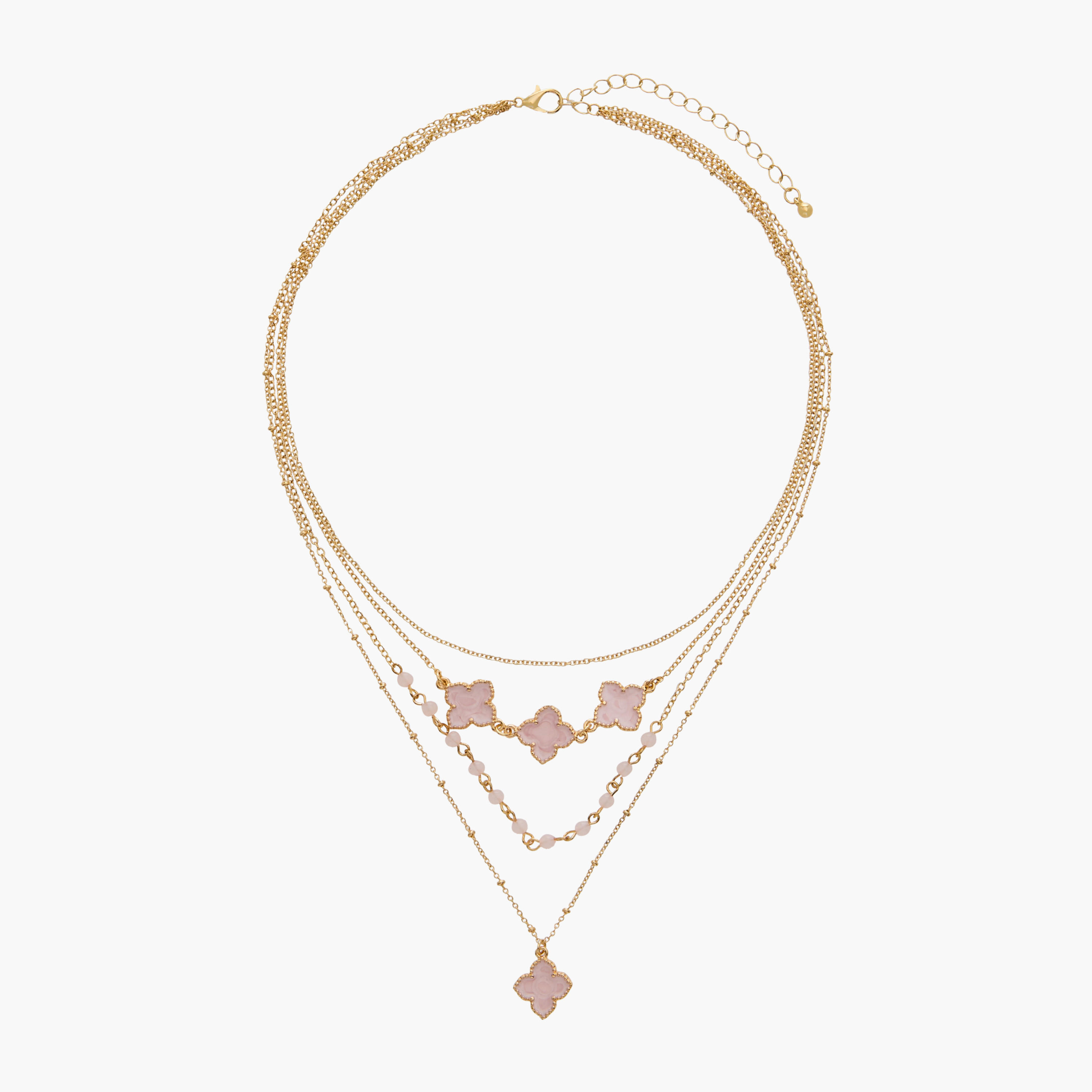 Metal Clover Charm Layered Necklace-women-watchesandjewellery-jewellery-necklacesandpendants-image-1