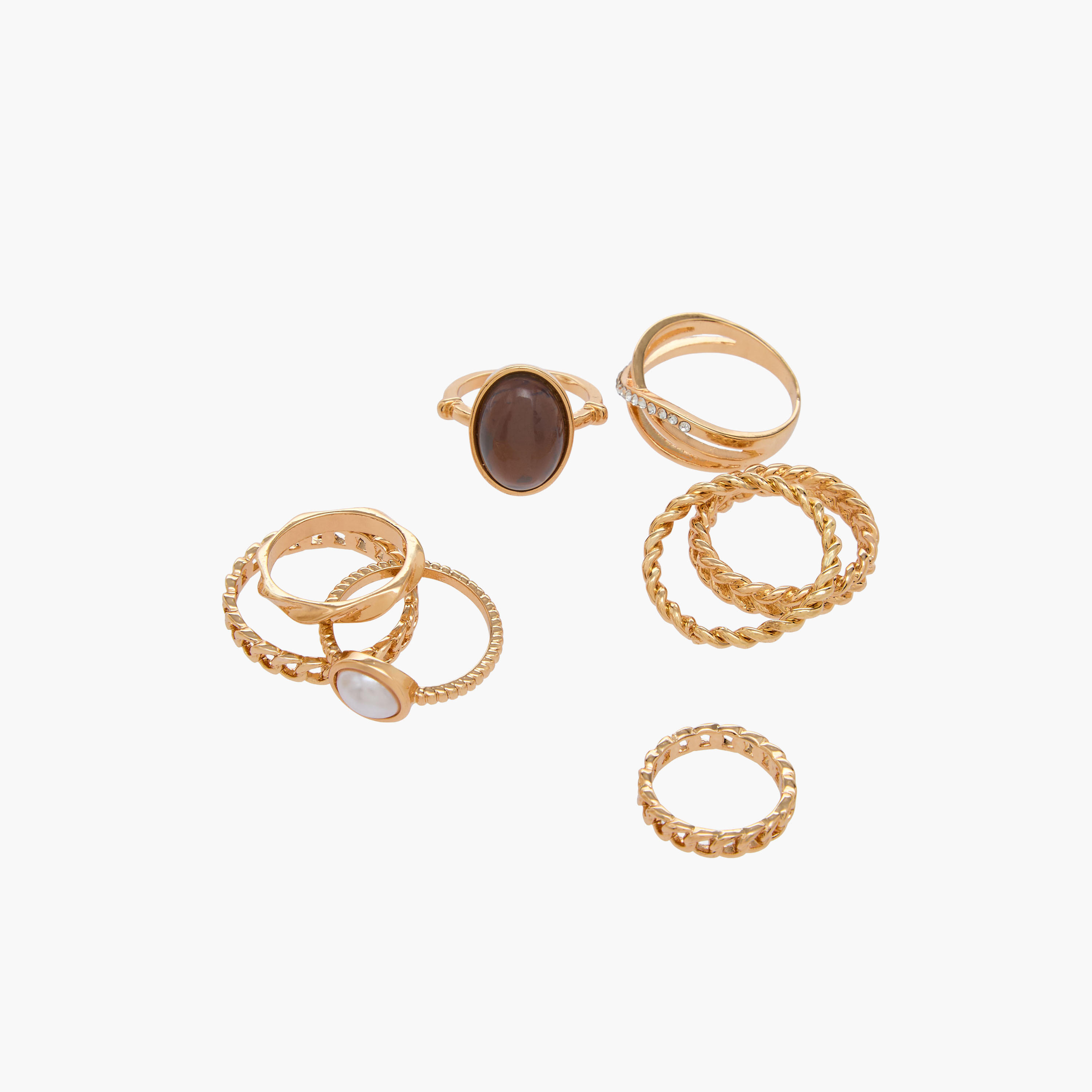 خواتم راتنج ميتاليك - طقم 8 قطع-women-watchesandjewellery-jewellery-rings-image-3