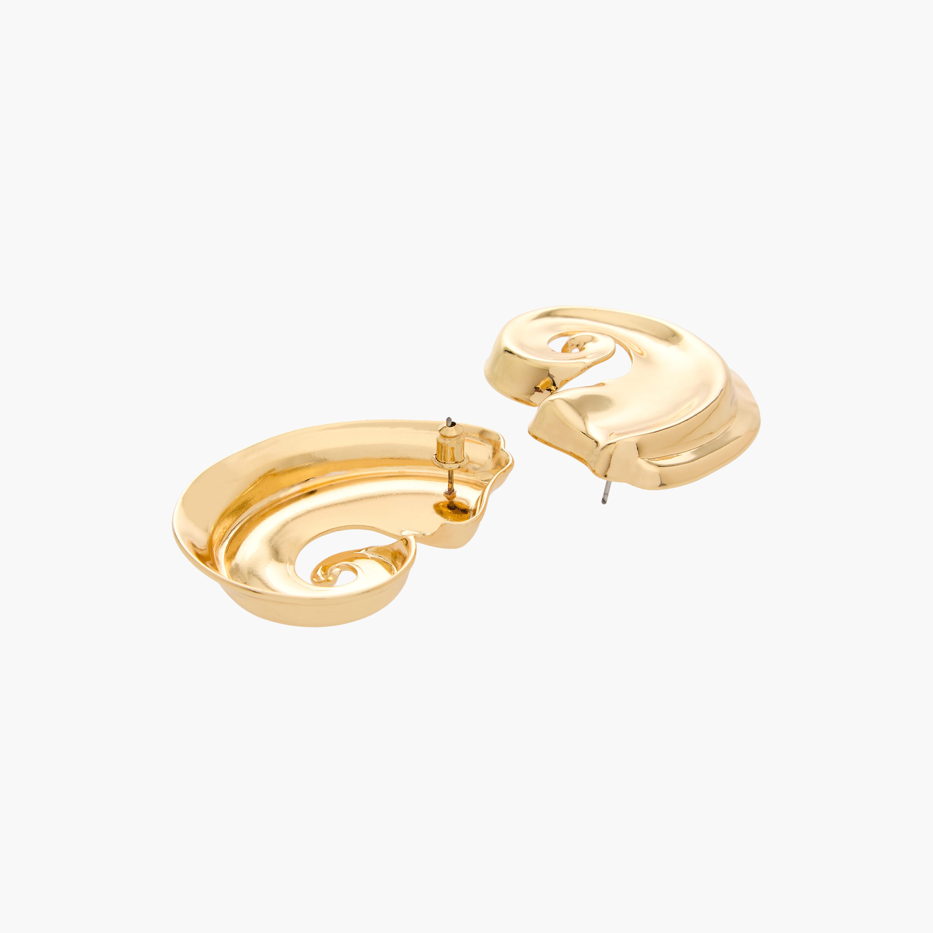 Gold Tone Stud Earrings with Pushback Closure-women-watchesandjewellery-jewellery-earrings-image-4