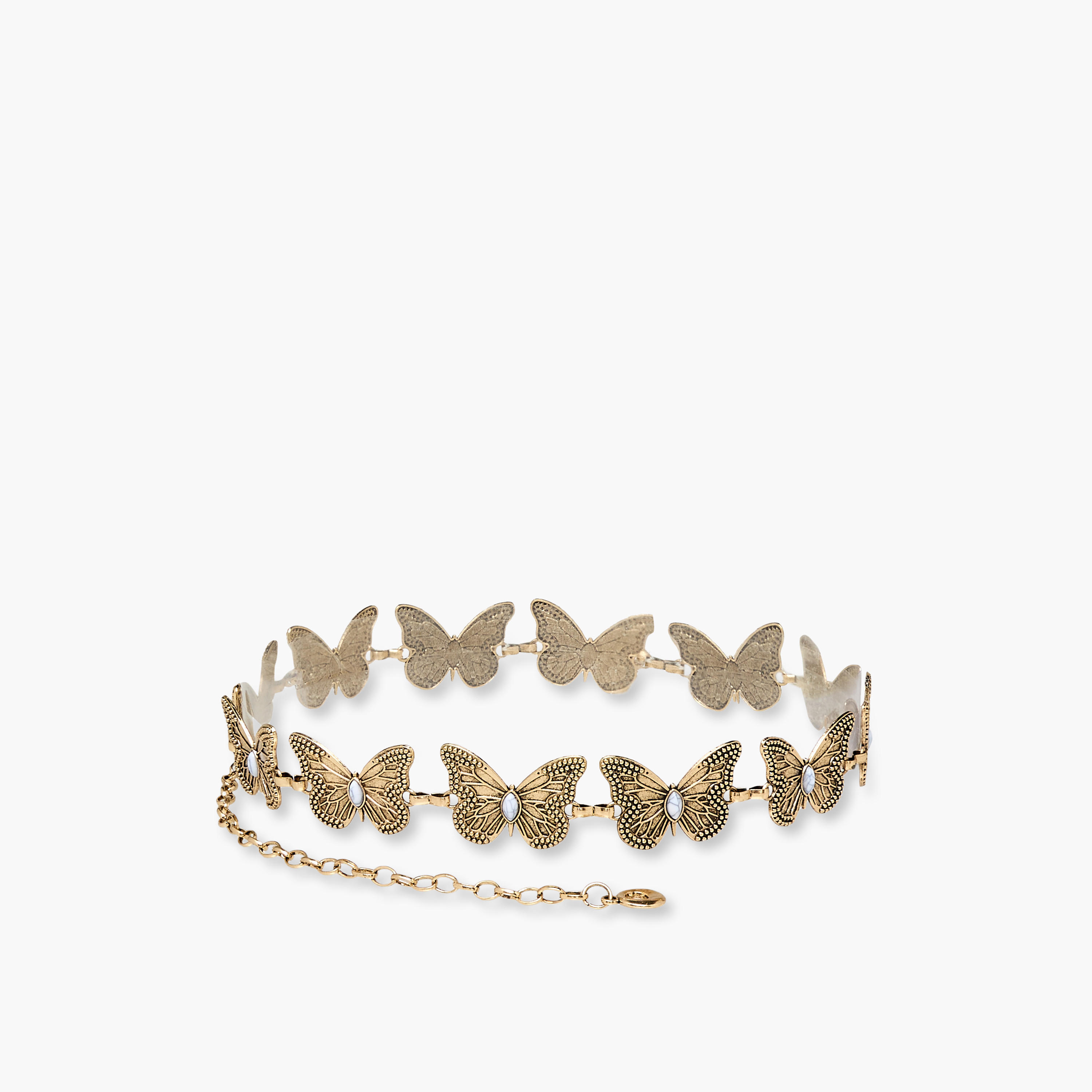 Metallic Waist Belt with Butterfly Embellishments-women-clothingaccessories-belts-image-1