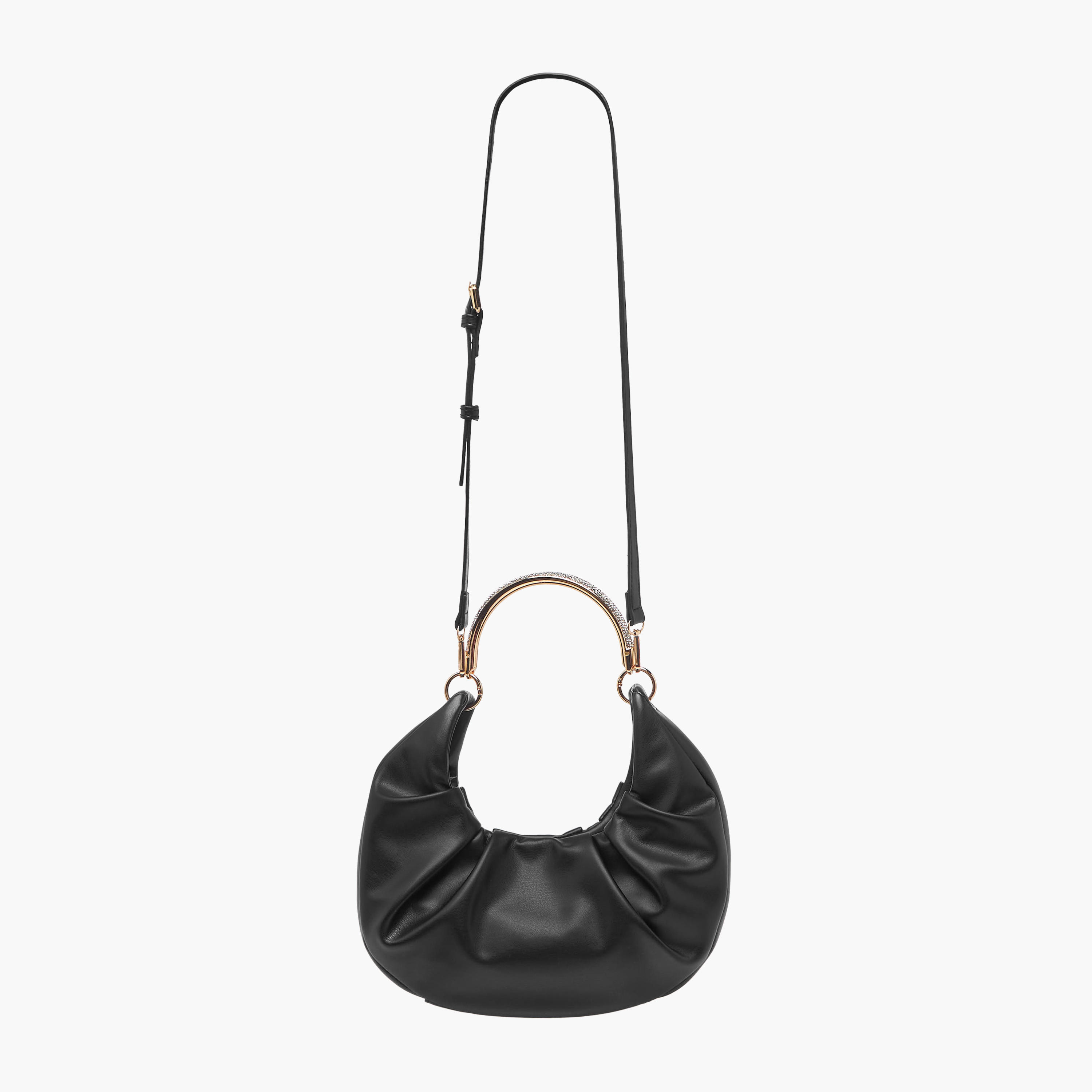 Ruched Hobo Bag with Adjustable Strap-women-bagsandwallets-handbags-image-3